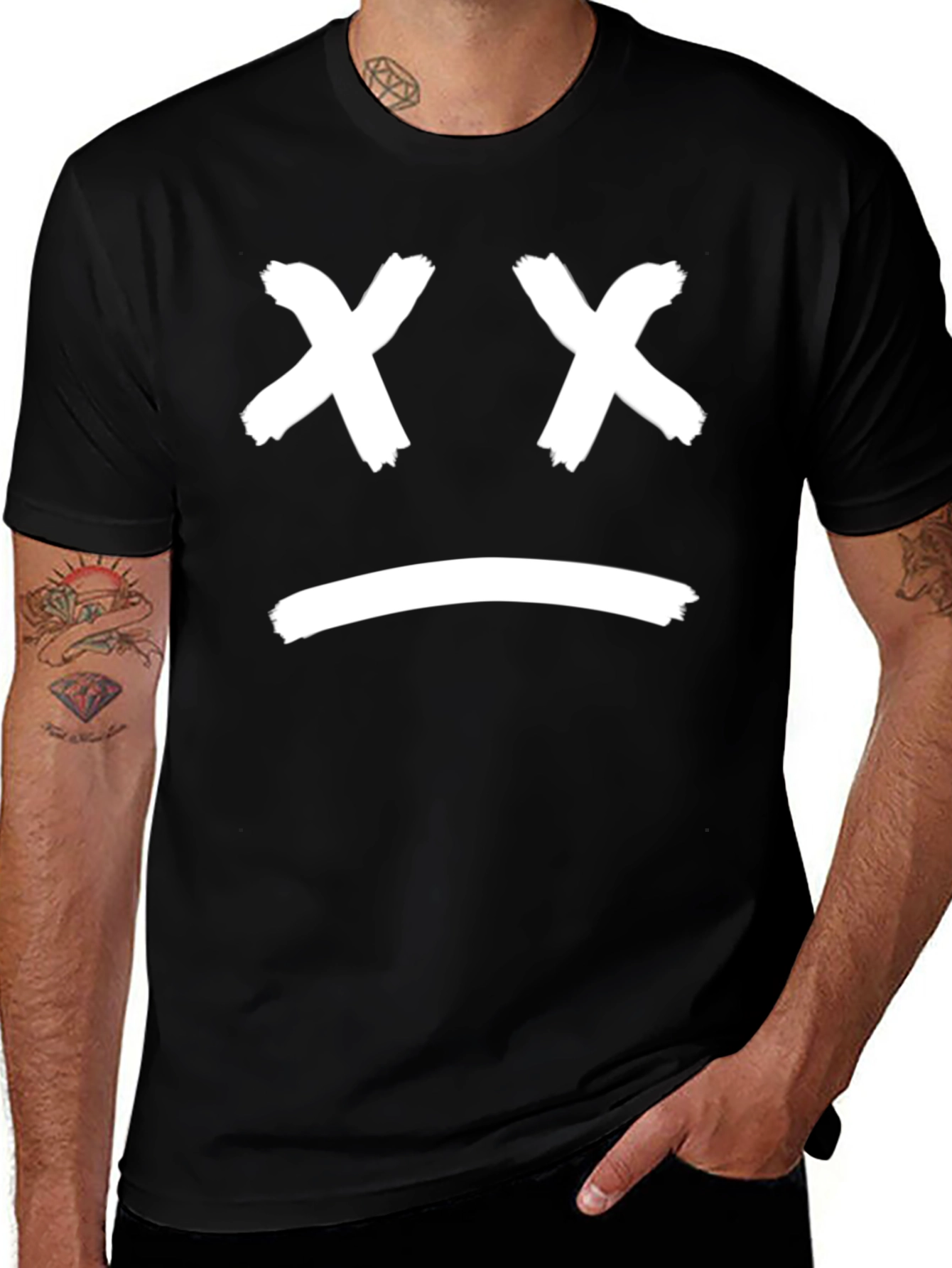 Variant 28 of Sad Face Graphic Tee - Unisex Cotton T-Shirt