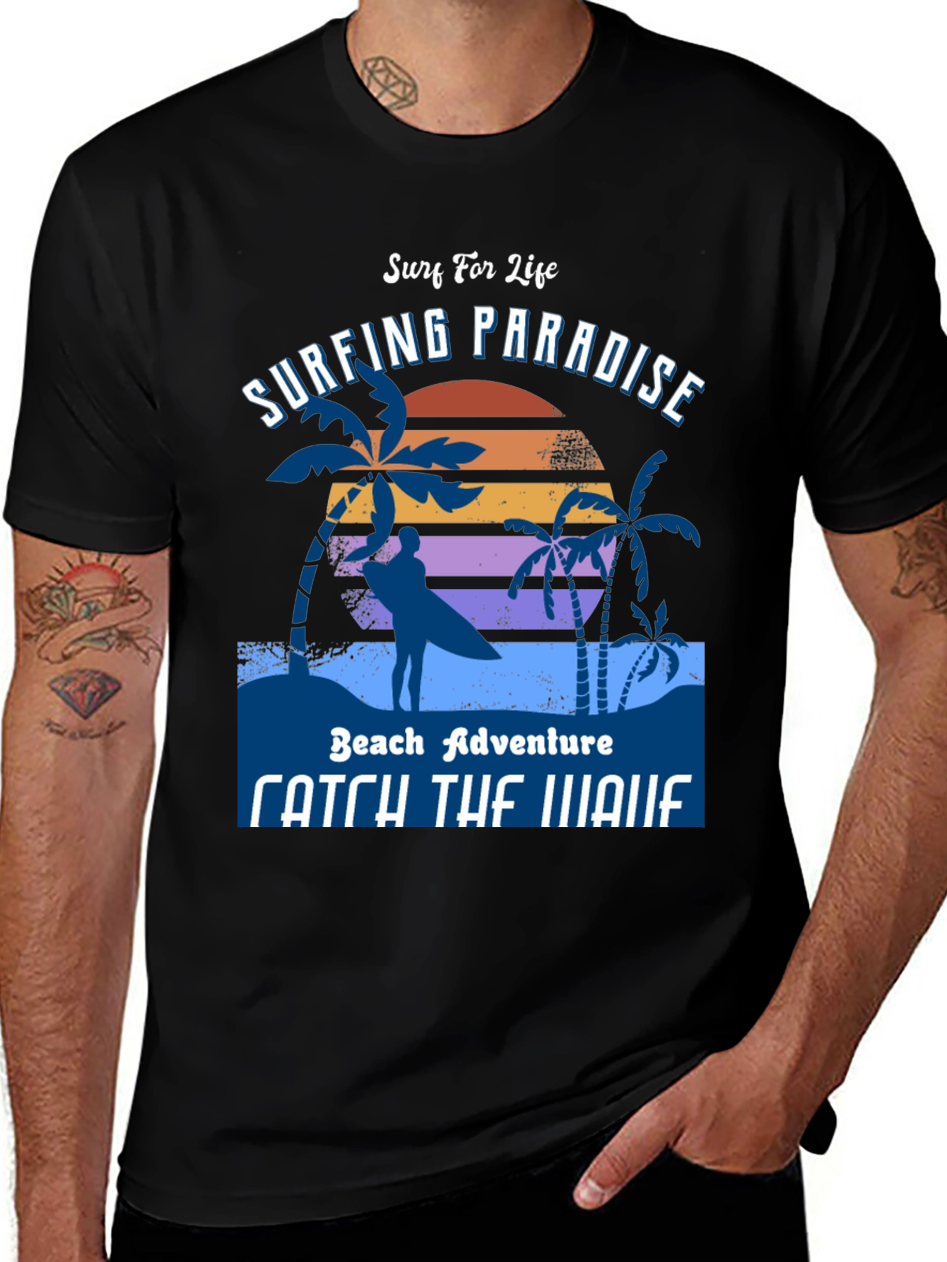 Variant 23 of Surfing Paradise T-Shirt - Beach Adventure Style