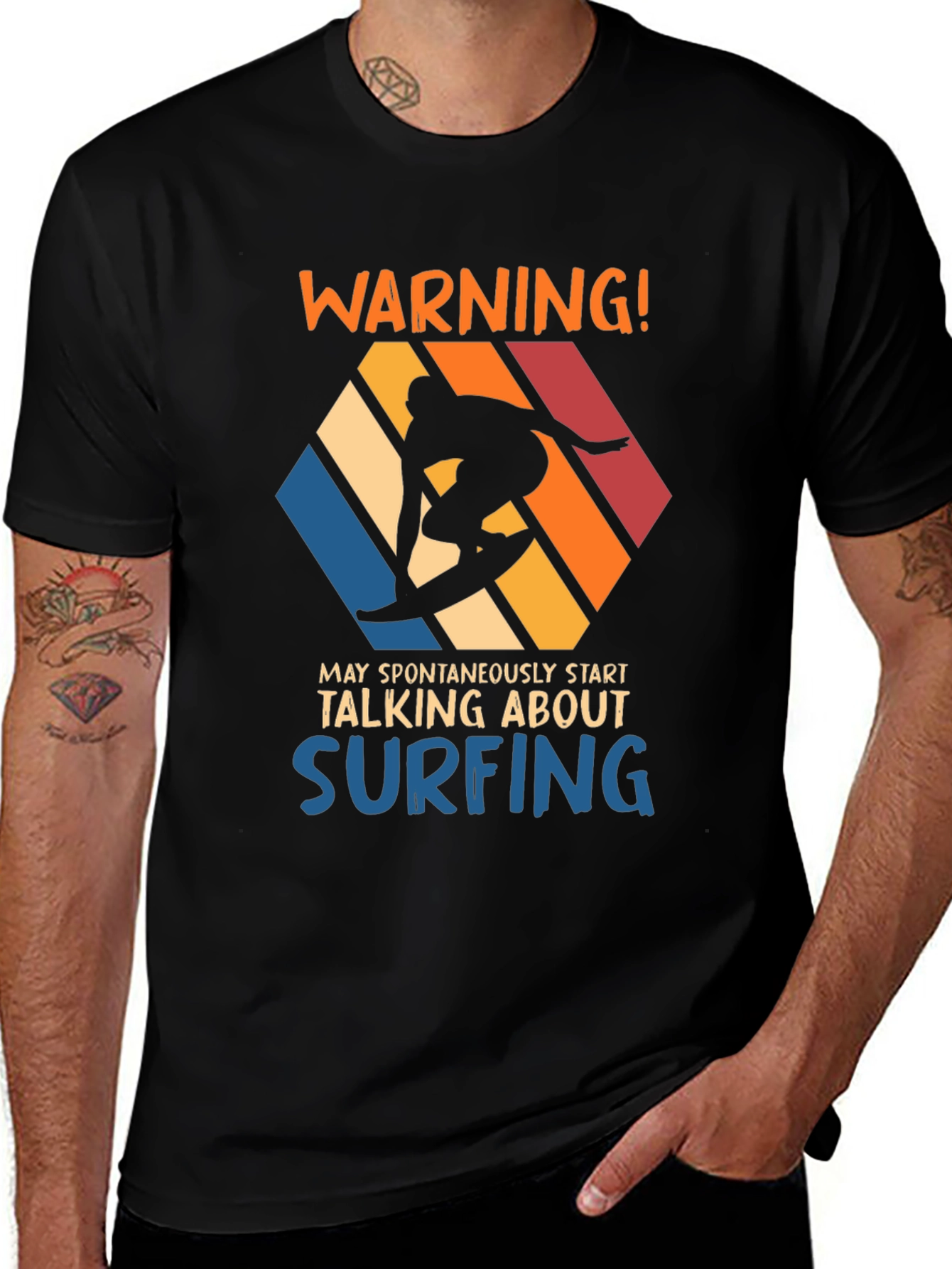 Variant 25 of Warning Surfing T-Shirt | Funny Surfer Tee