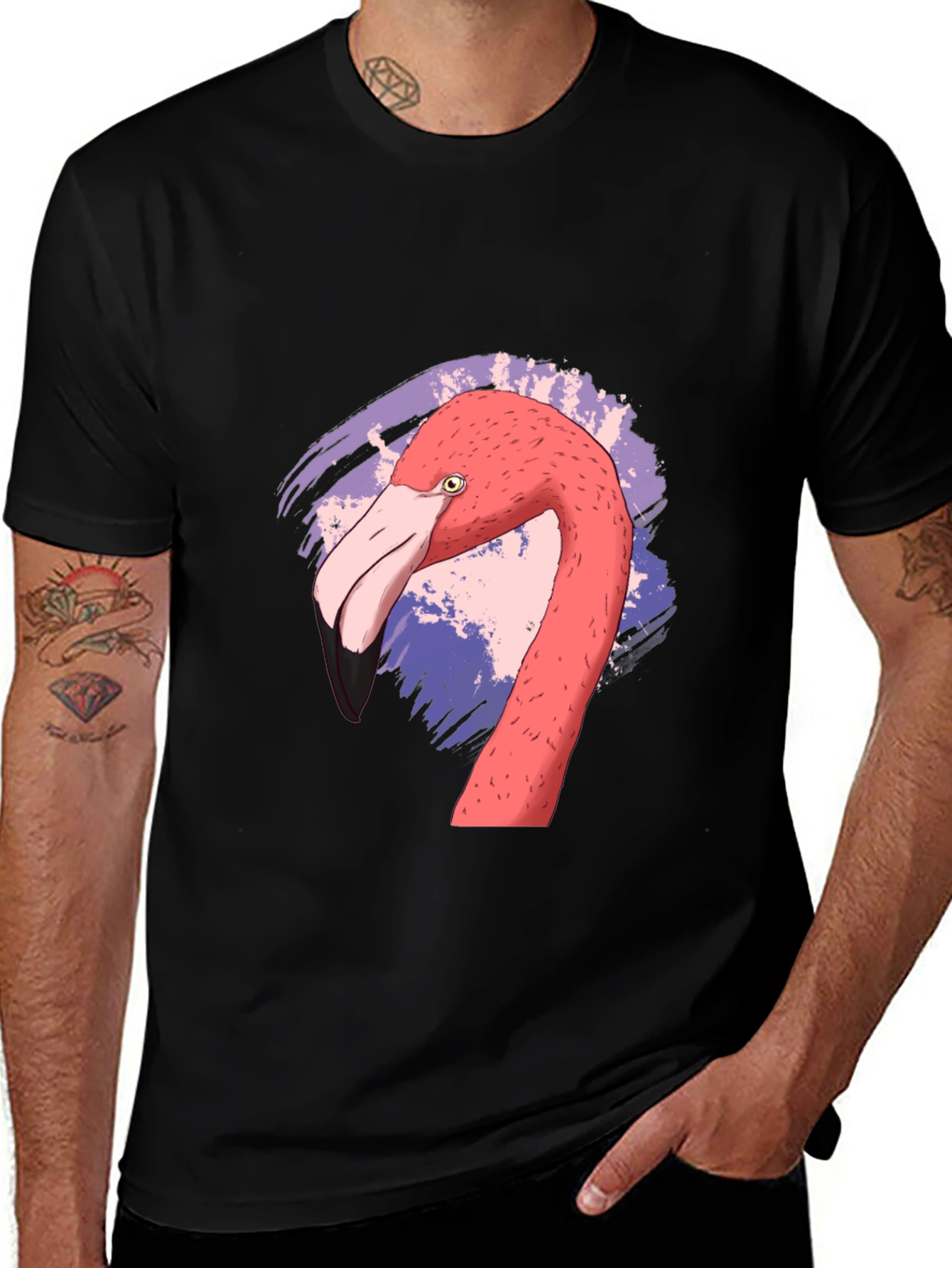 Variant 22 of Flamingo Graphic Black T-Shirt