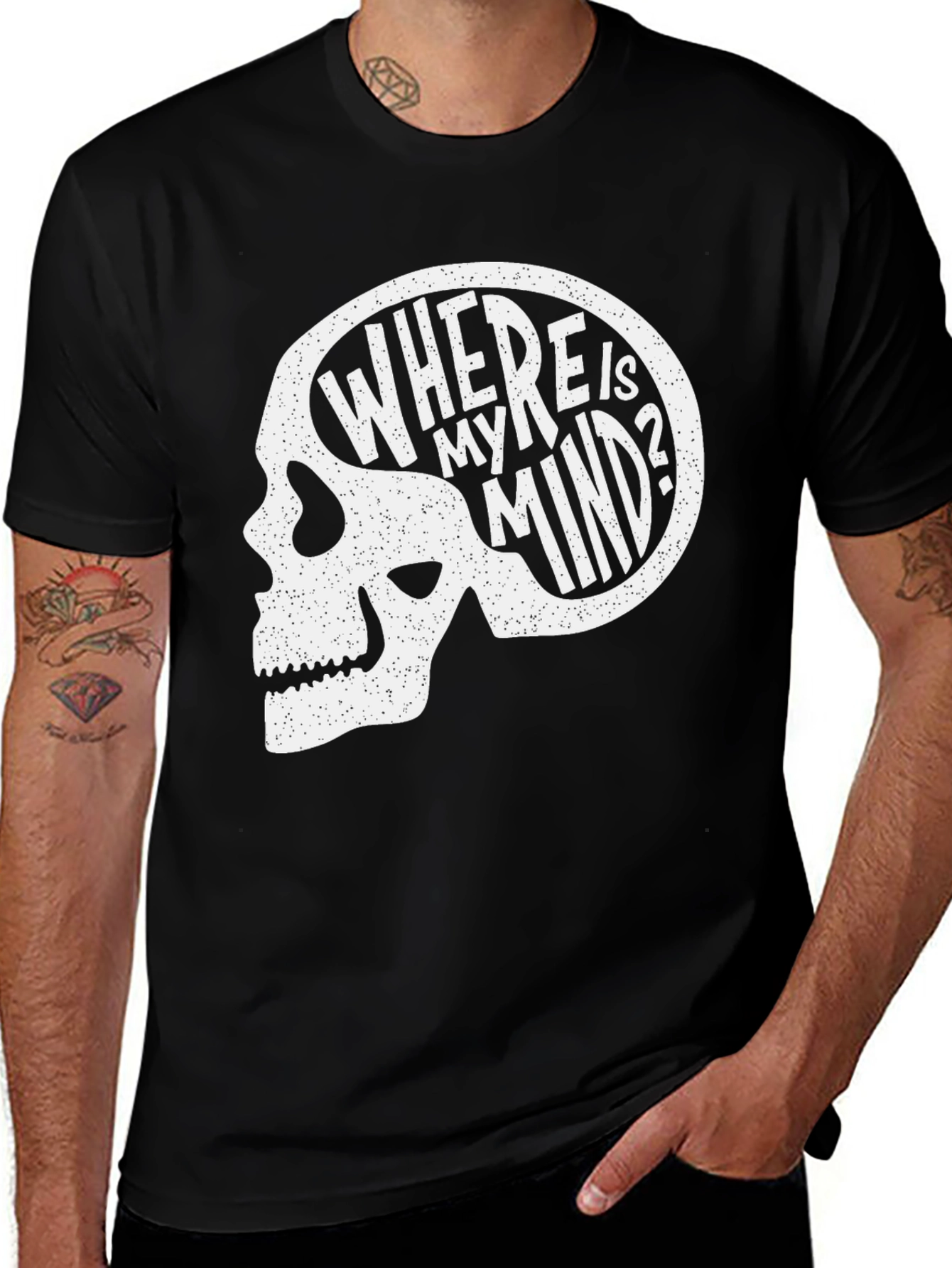 Variant 7 of Where Is My Mind Skull Graphic Tee