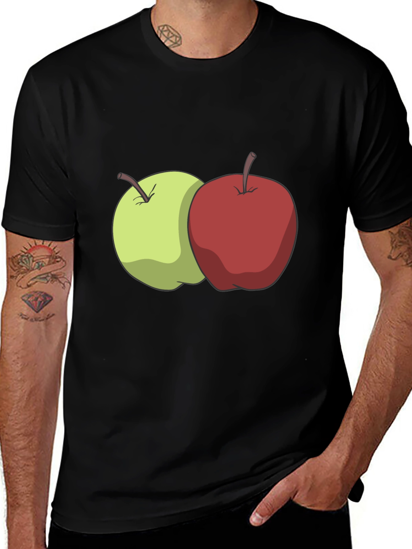 Variant 17 of Apples Graphic Black T-Shirt