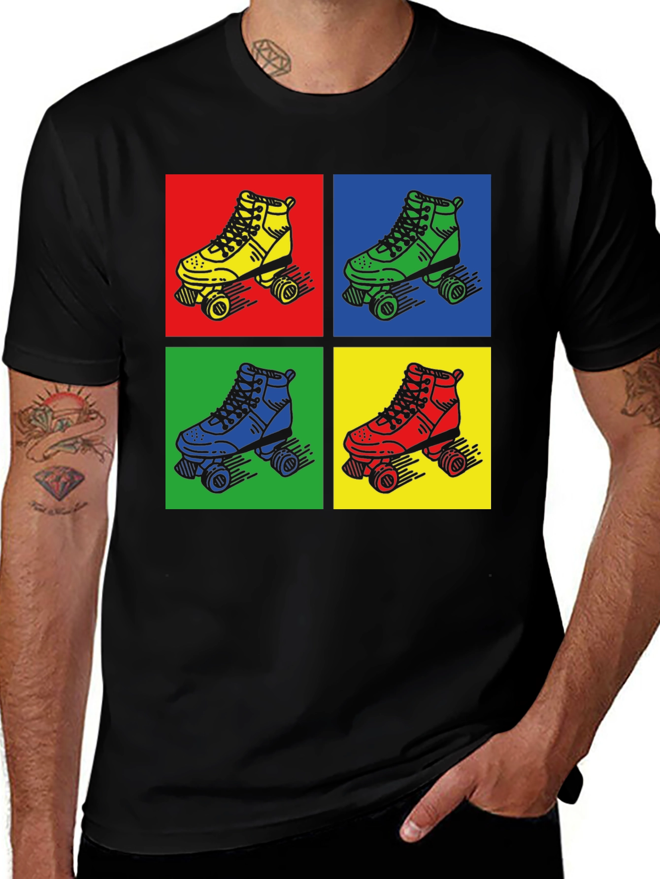 Variant 5 of Retro Roller Skate Graphic Tee - Pop Art Style