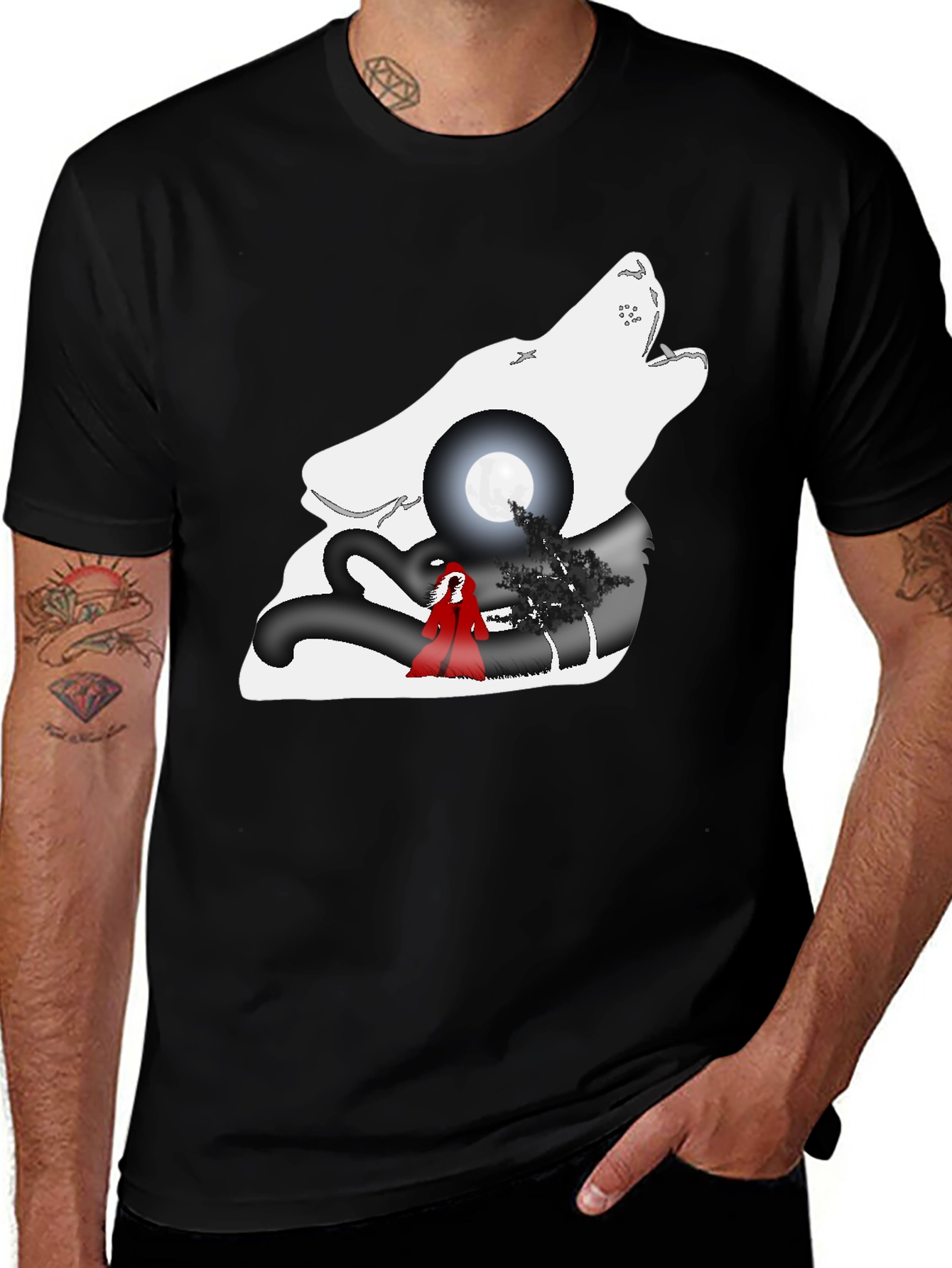 Variant 10 of Wolf Moon Little Red Riding Hood T-Shirt