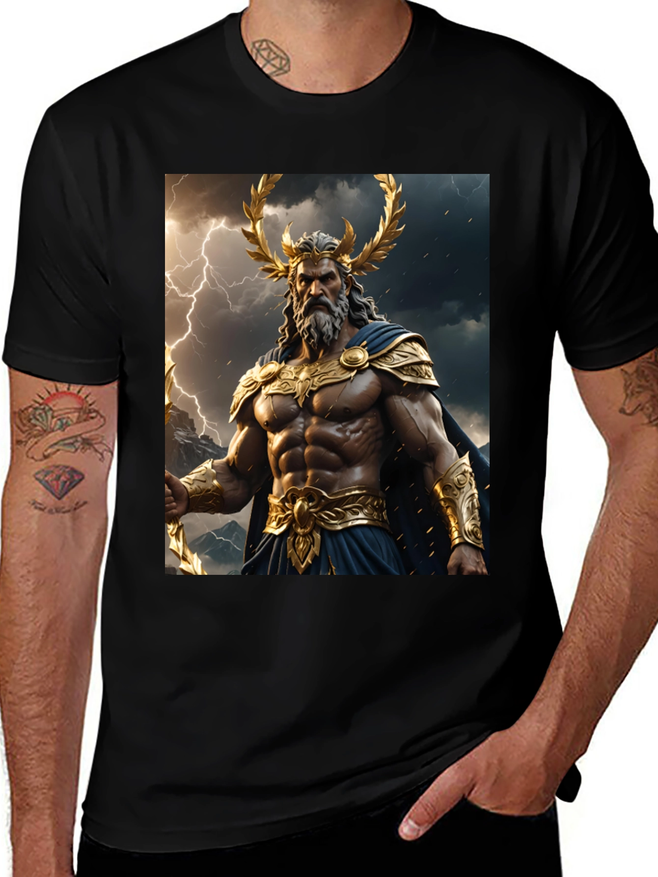 Zeus Graphic Tee - Black Cotton T-Shirt