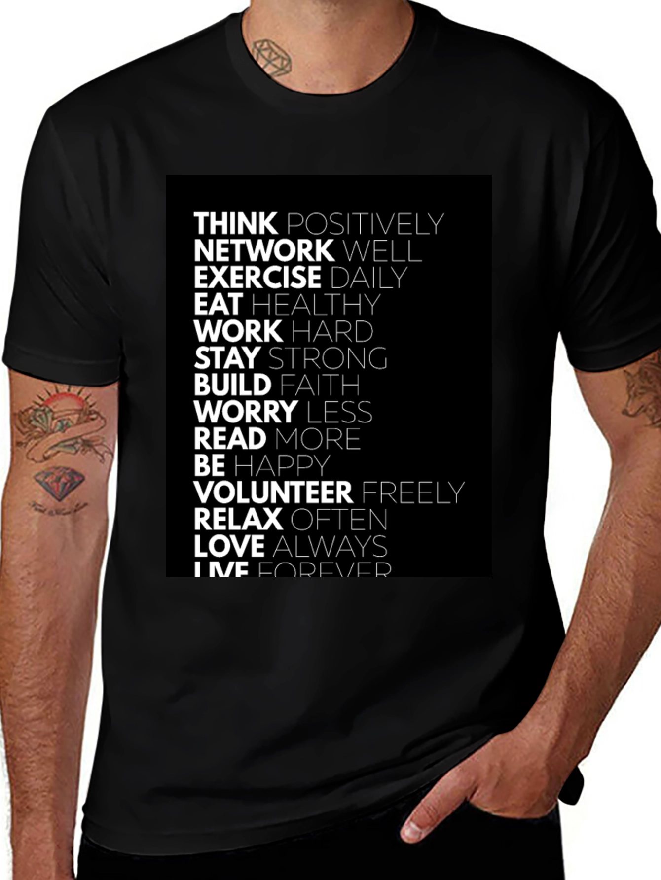 Variant 29 of Inspirational Word Graphic Tee - Black