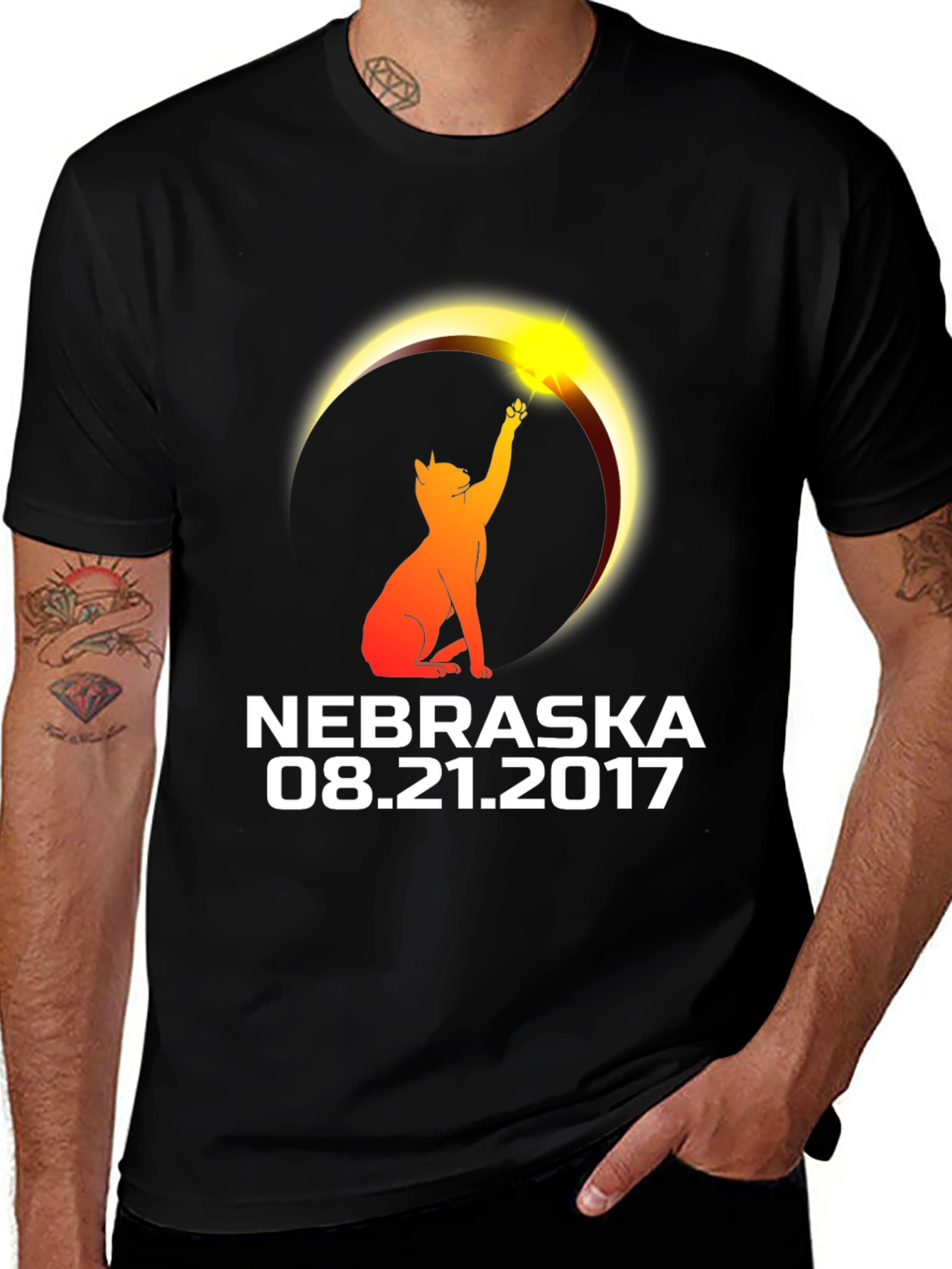 Variant 26 of Nebraska Eclipse 2017 Cat T-Shirt