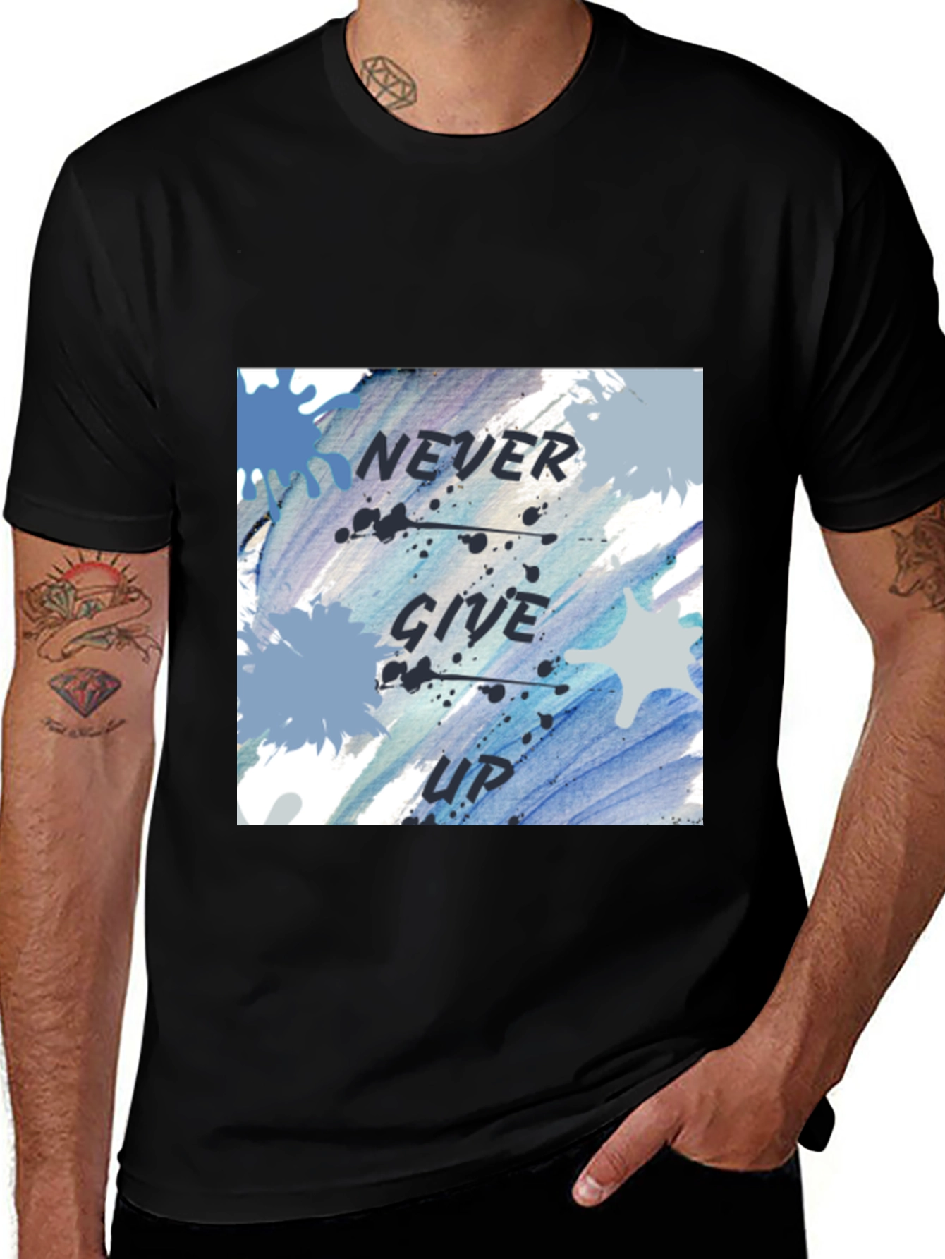 Variant 19 of Never Give Up Graphic T-Shirt - Motivational Tee