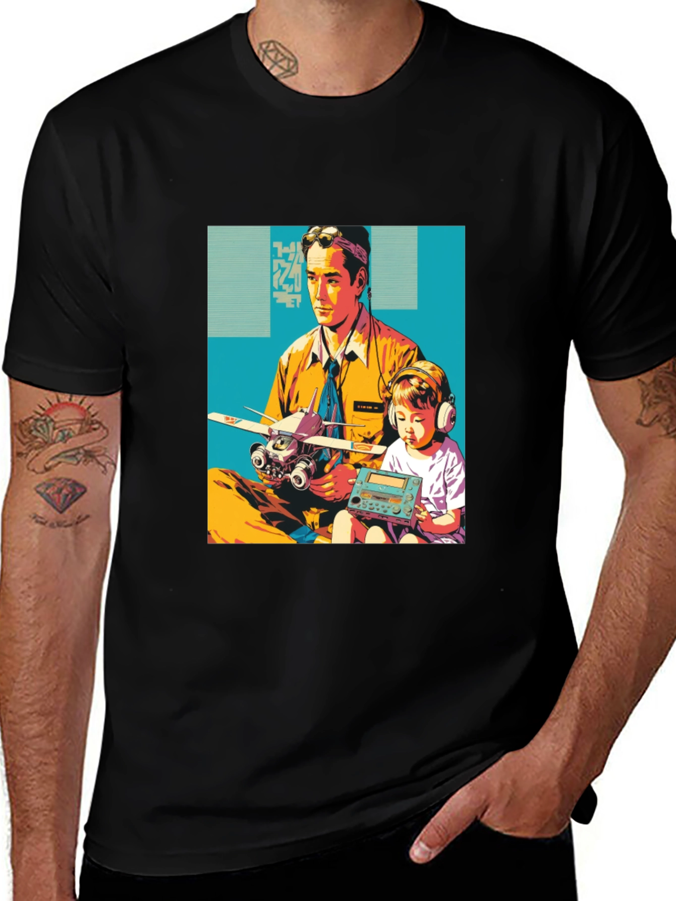 Variant 20 of Retro Dad & Kid Graphic Tee - Fly High!