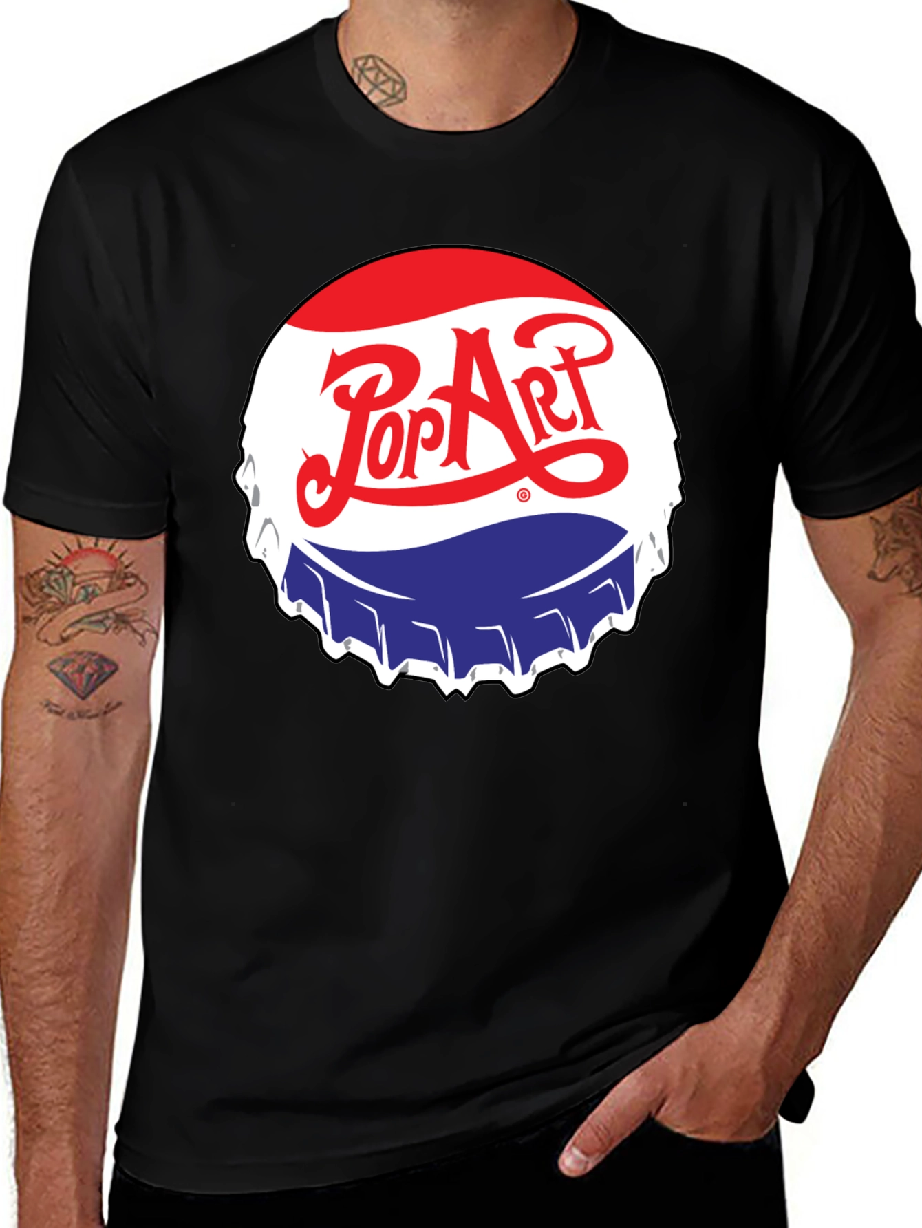 Variant 21 of Pop Art Bottle Cap Graphic T-Shirt