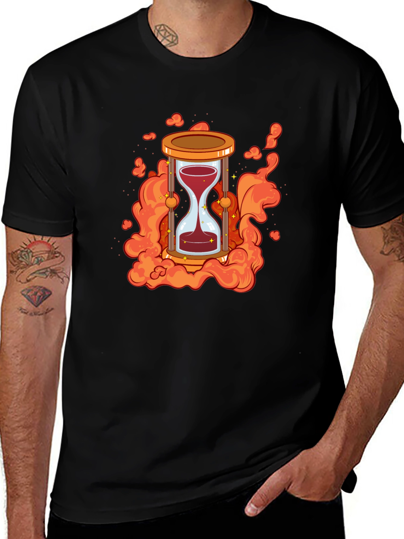 Variant 5 of Hourglass Fire Graphic Tee - Bold & Stylish