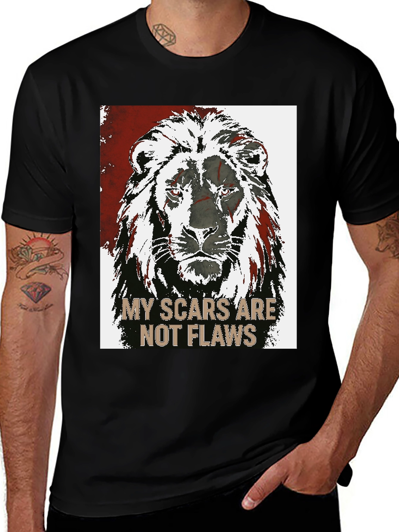 Variant 26 of Lion Scars Graphic Tee - Unisex Black T-Shirt