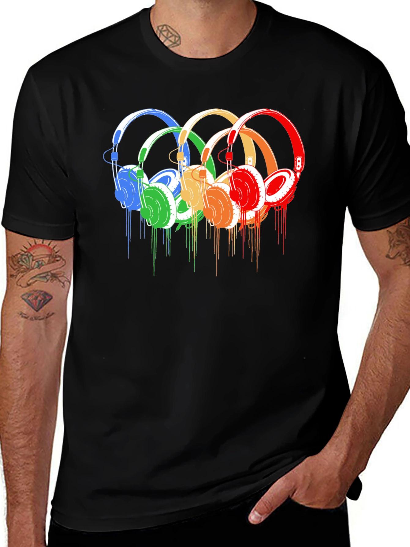 Variant 11 of Colorful Headphones Graphic T-Shirt