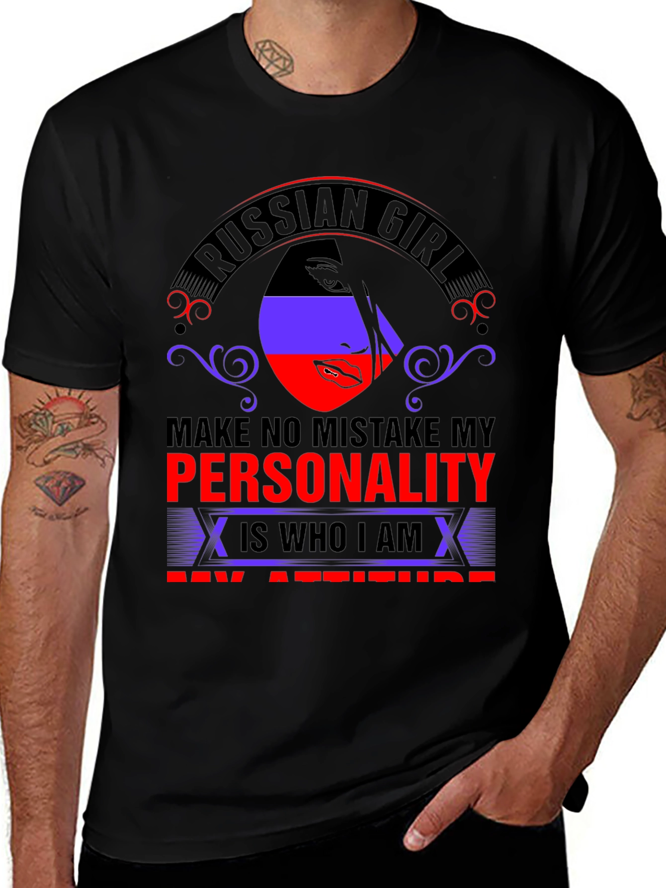 Variant 25 of Russian Girl Personality Graphic T-Shirt