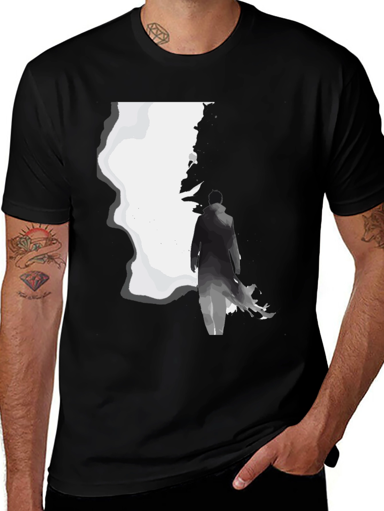 Variant 29 of Silhouette Graphic Black T-Shirt