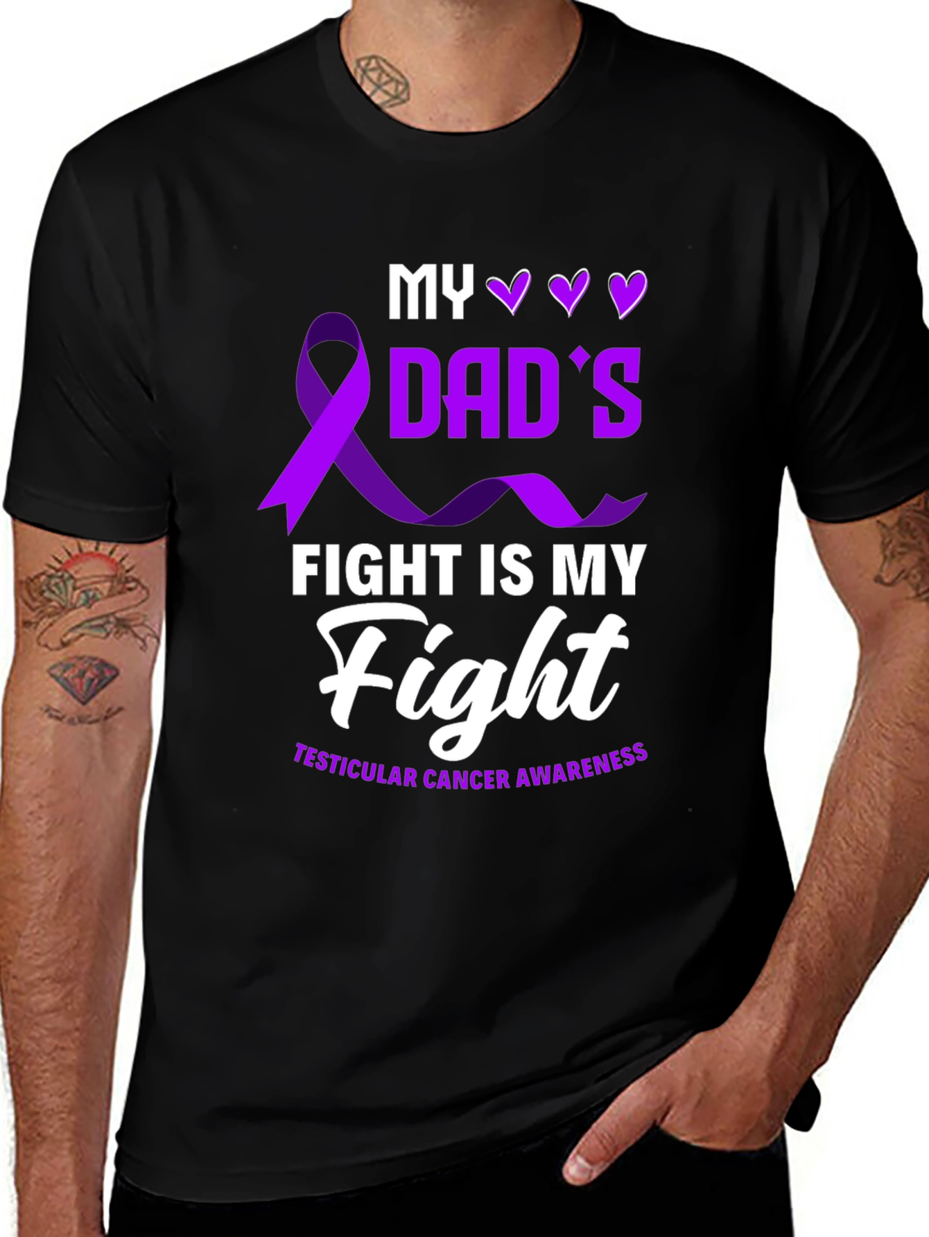 Variant 16 of Dad's Fight T-Shirt - Testicular Cancer Awareness