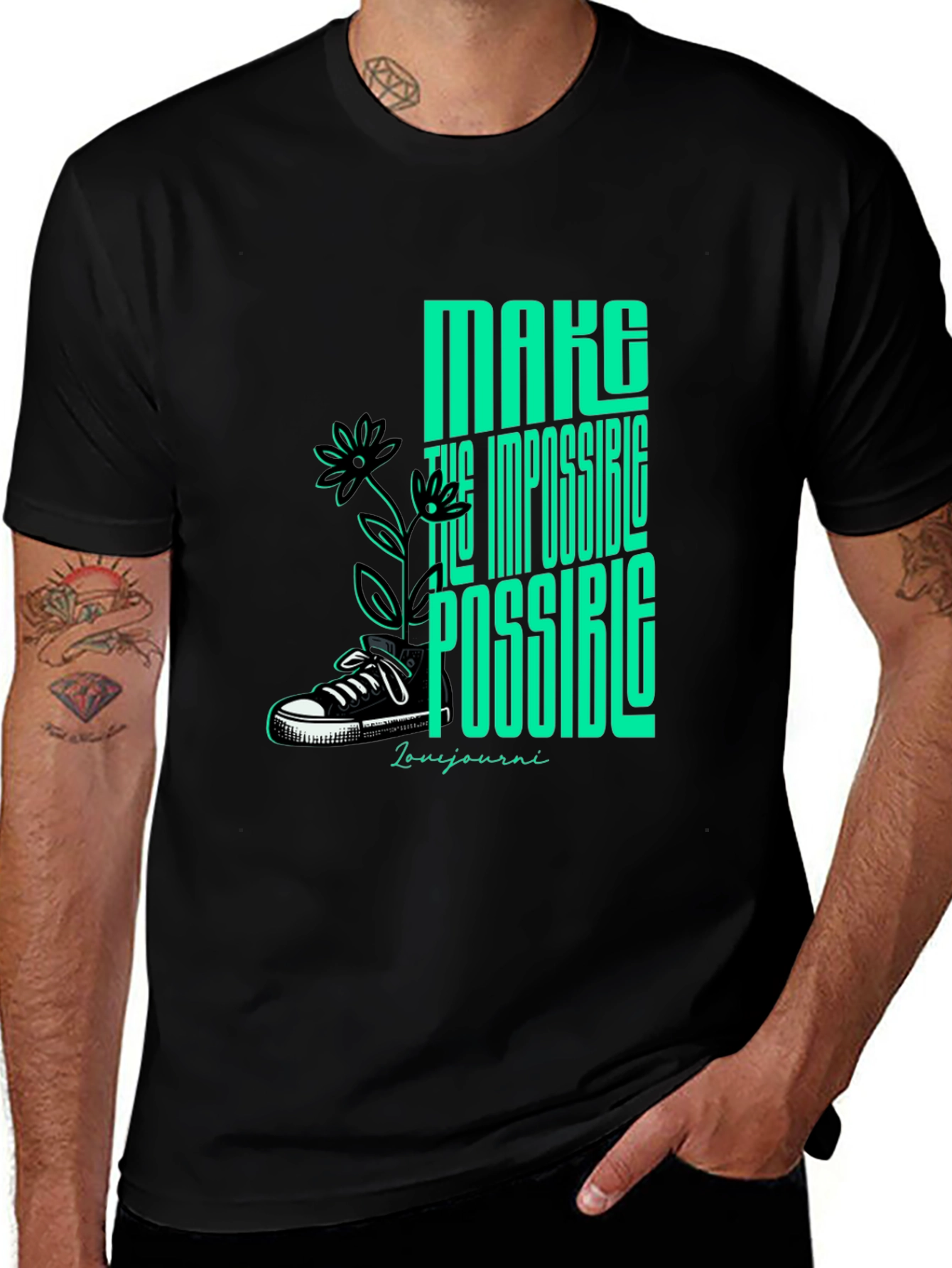 Variant 2 of Motivational Graphic Tee - Make Impossible Possible