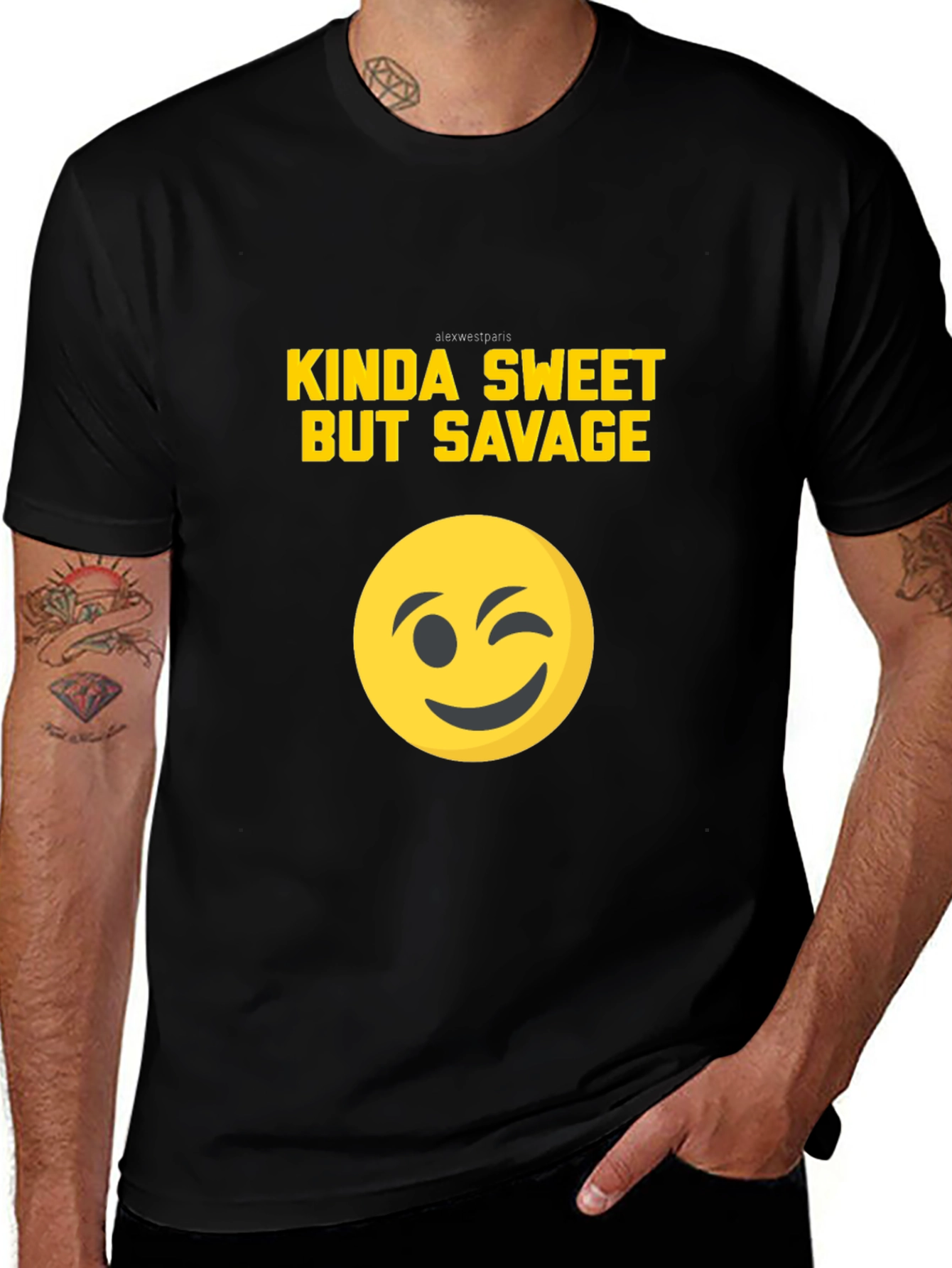 Black Kinda Sweet But Savage Graphic Tee - Black T-Shirt main image