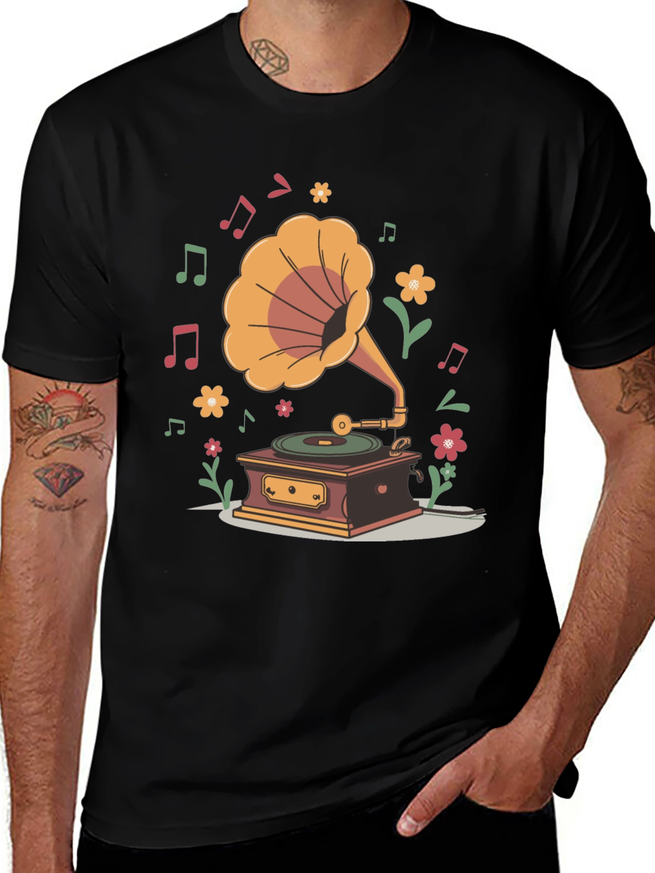 Variant 24 of Vintage Gramophone T-Shirt - Retro Music Lover Tee