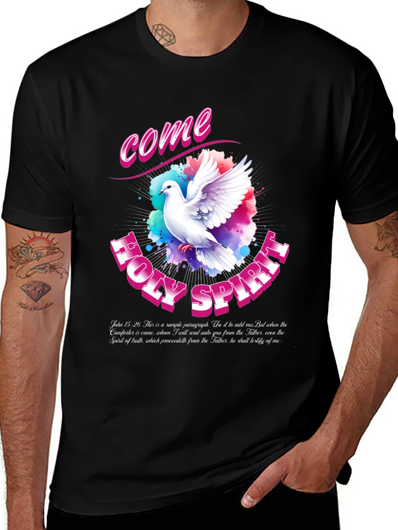 Come Holy Spirit T-Shirt - Religious Dove Tee
