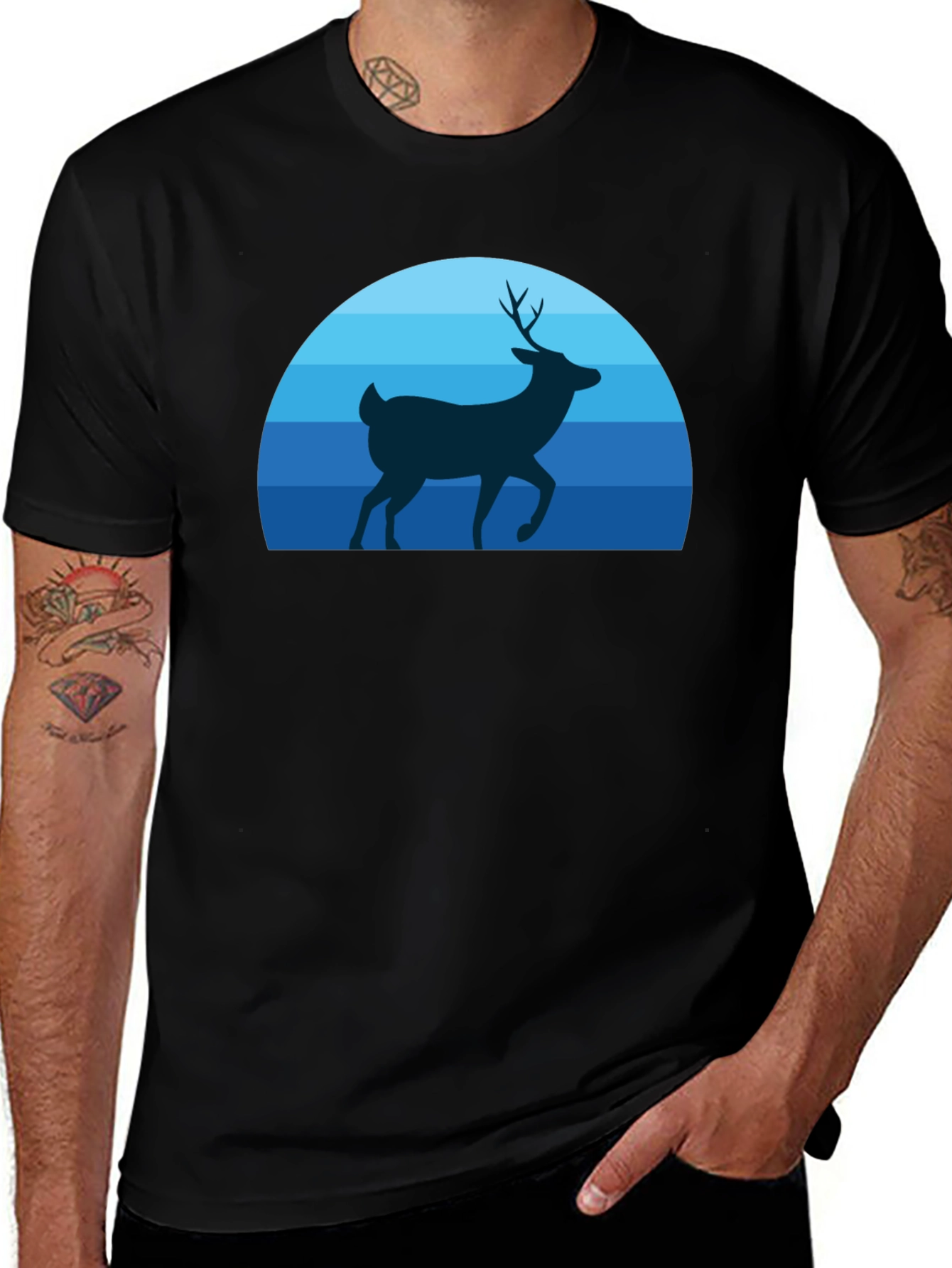 Variant 11 of Deer Silhouette Graphic T-Shirt
