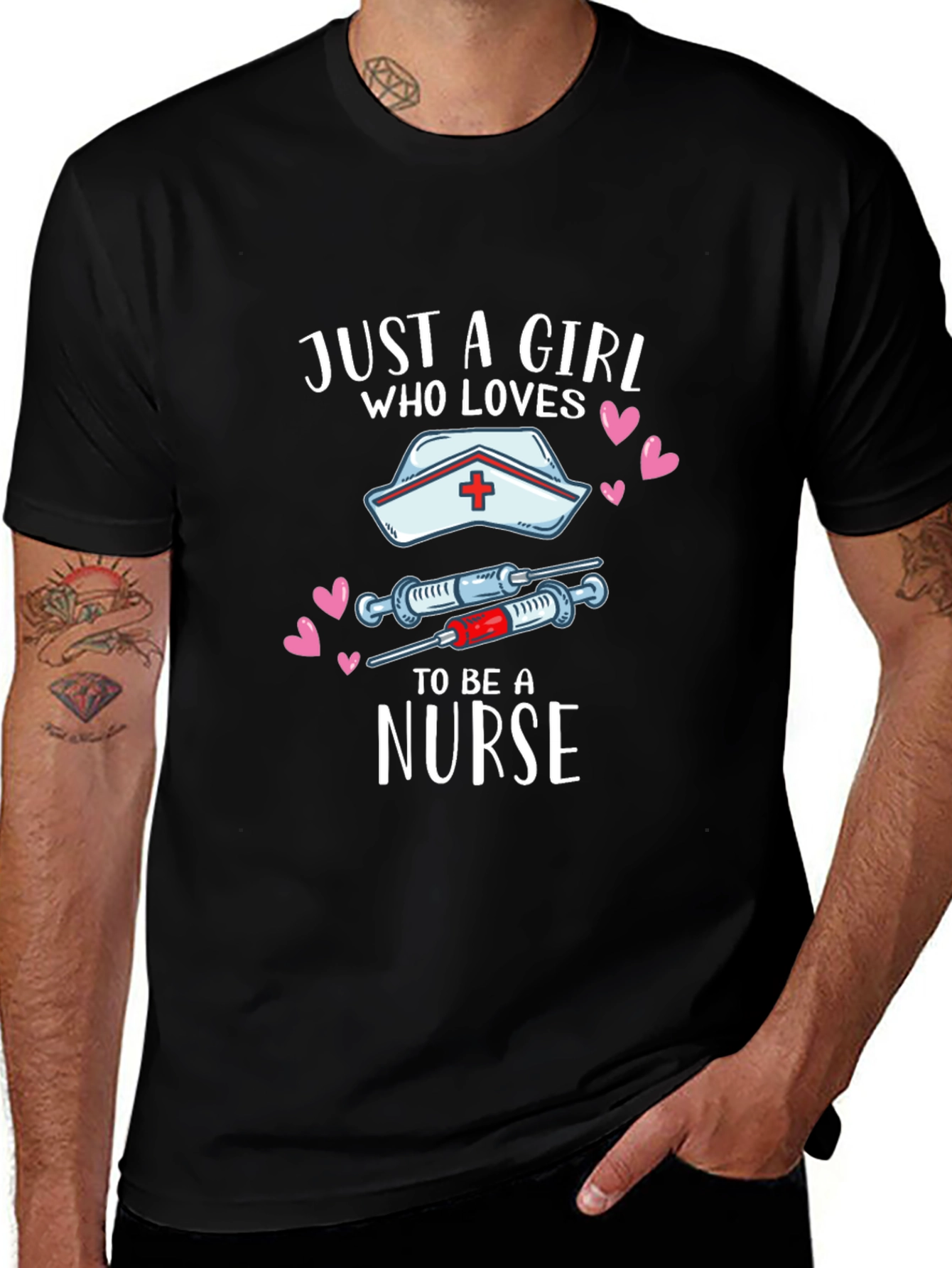 Variant 28 of Just a Girl Who Loves Being A Nurse T-Shirt