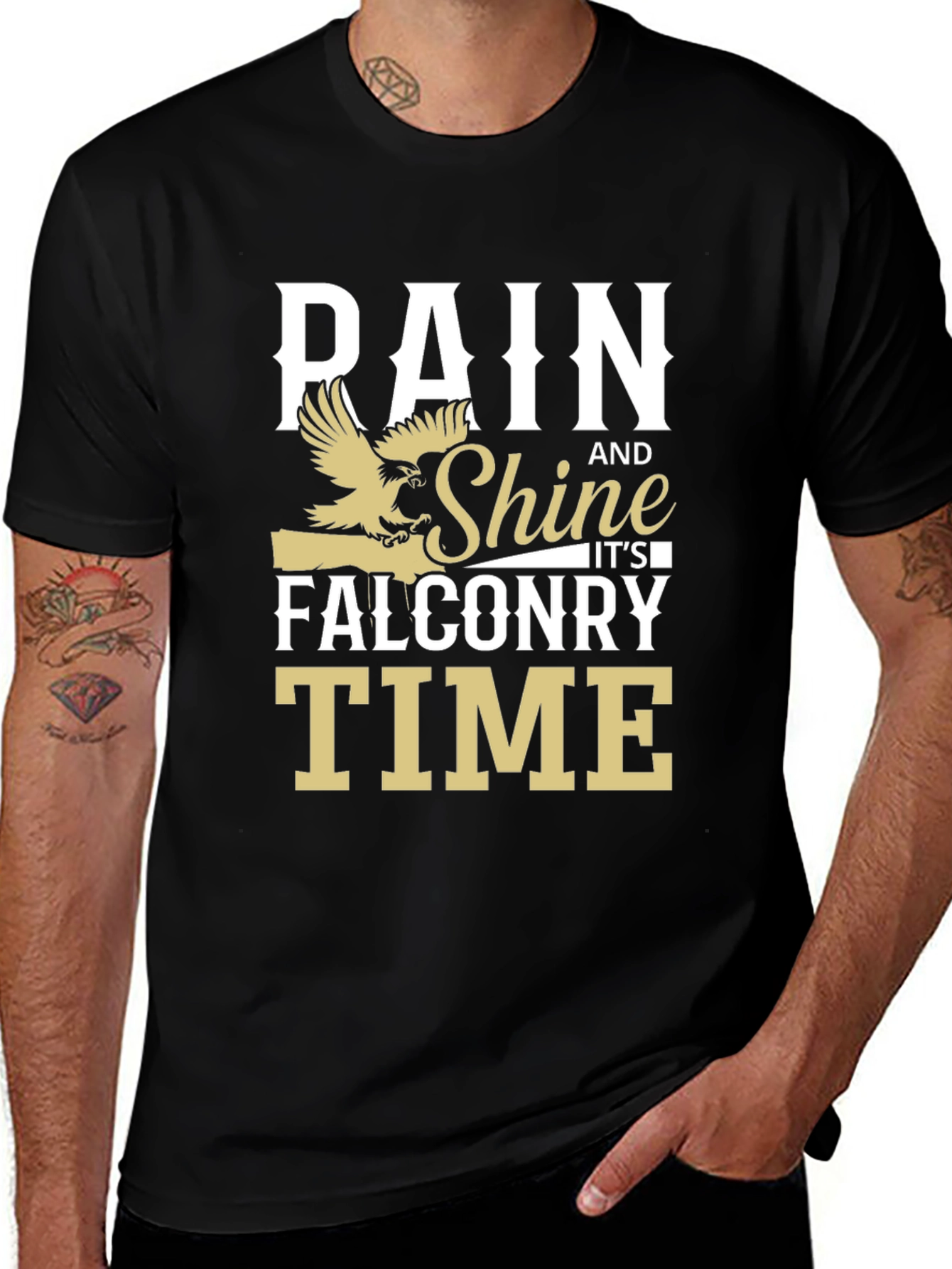 Variant 25 of Pain and Shine Falconry Time T-Shirt