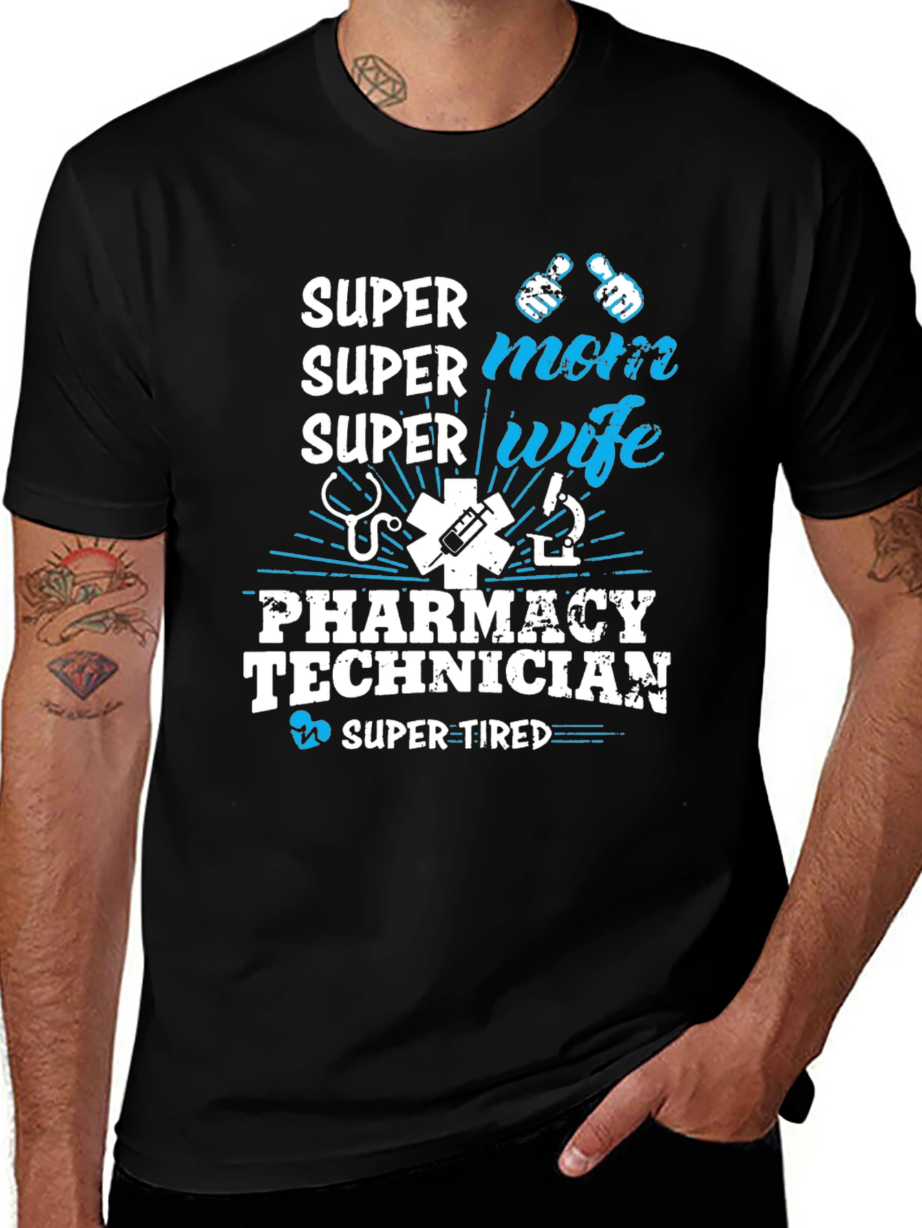 Super Pharmacy Technician Mom/Wife T-Shirt