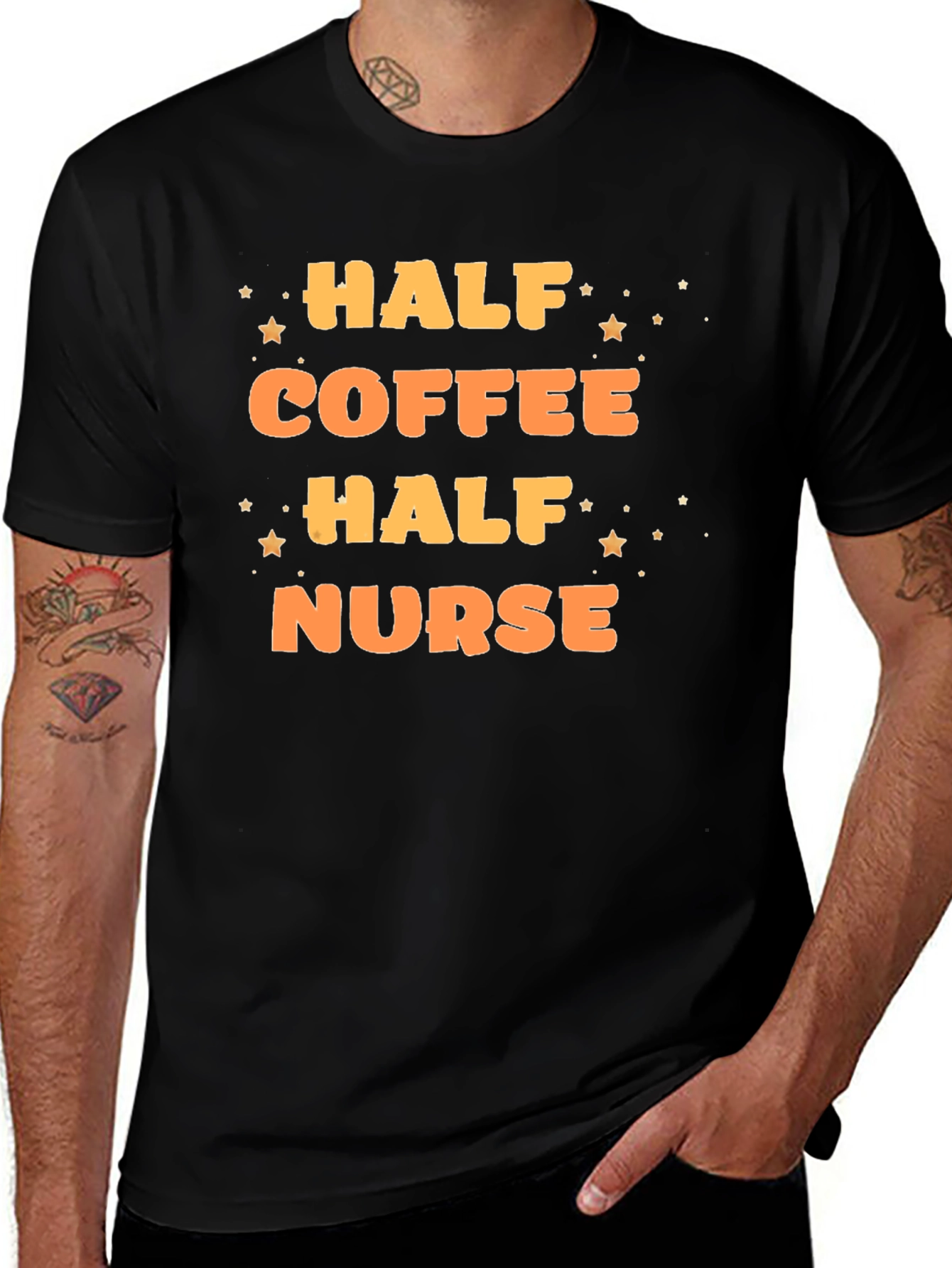 Variant 3 of Half Coffee Half Nurse Graphic Tee