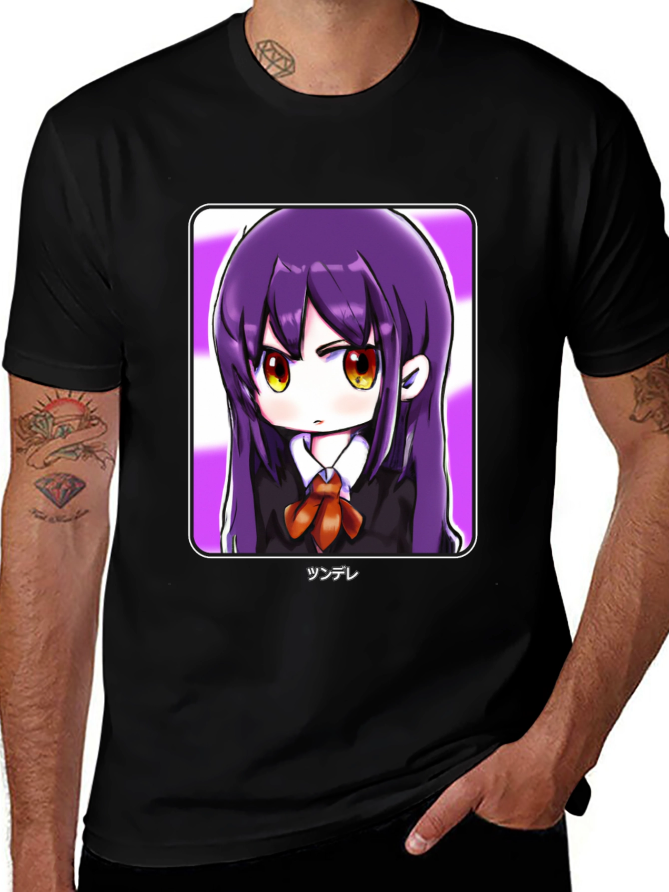 Variant 20 of Anime Girl Graphic Tee - Black