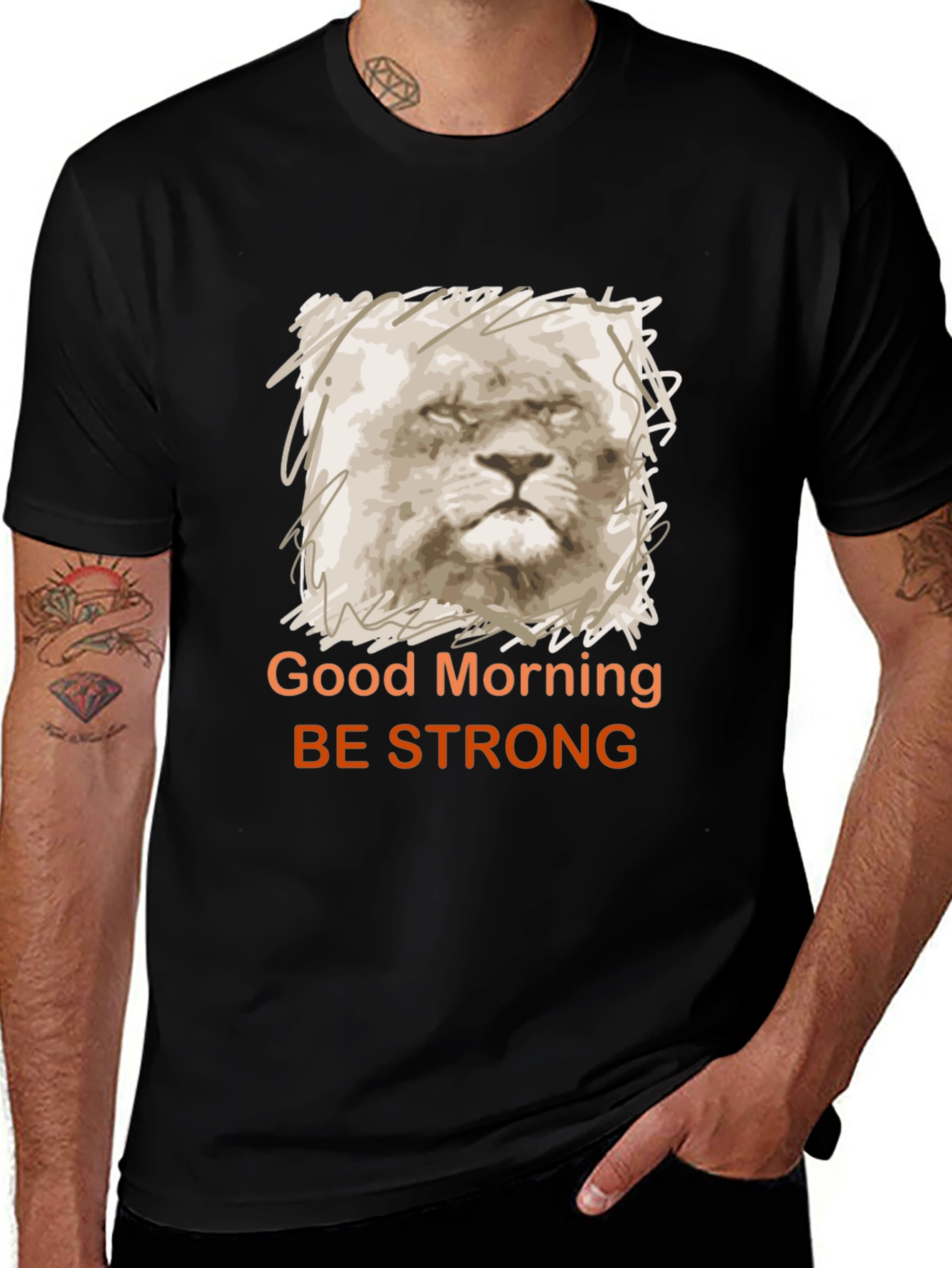 Variant 21 of Lion Graphic Tee - Good Morning, Be Strong!