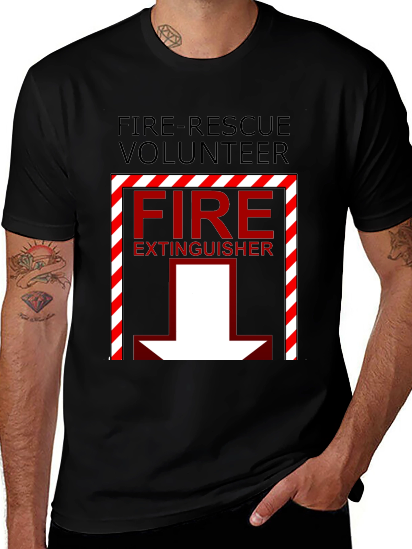 Fire Rescue Volunteer T-Shirt: Fire Extinguisher Graphic Tee