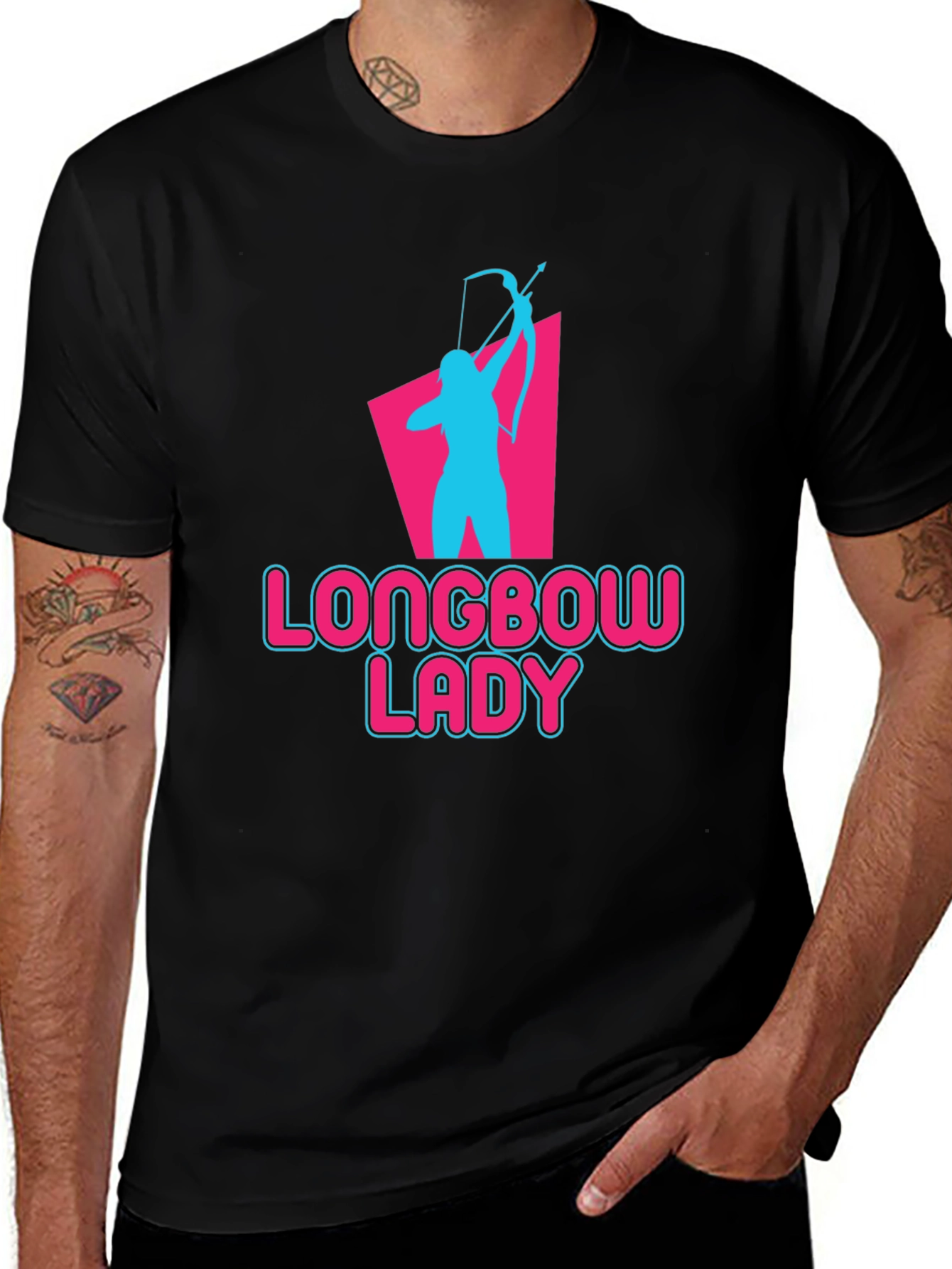 Variant 28 of Longbow Lady Archery T-Shirt - Novelty Graphic Tee