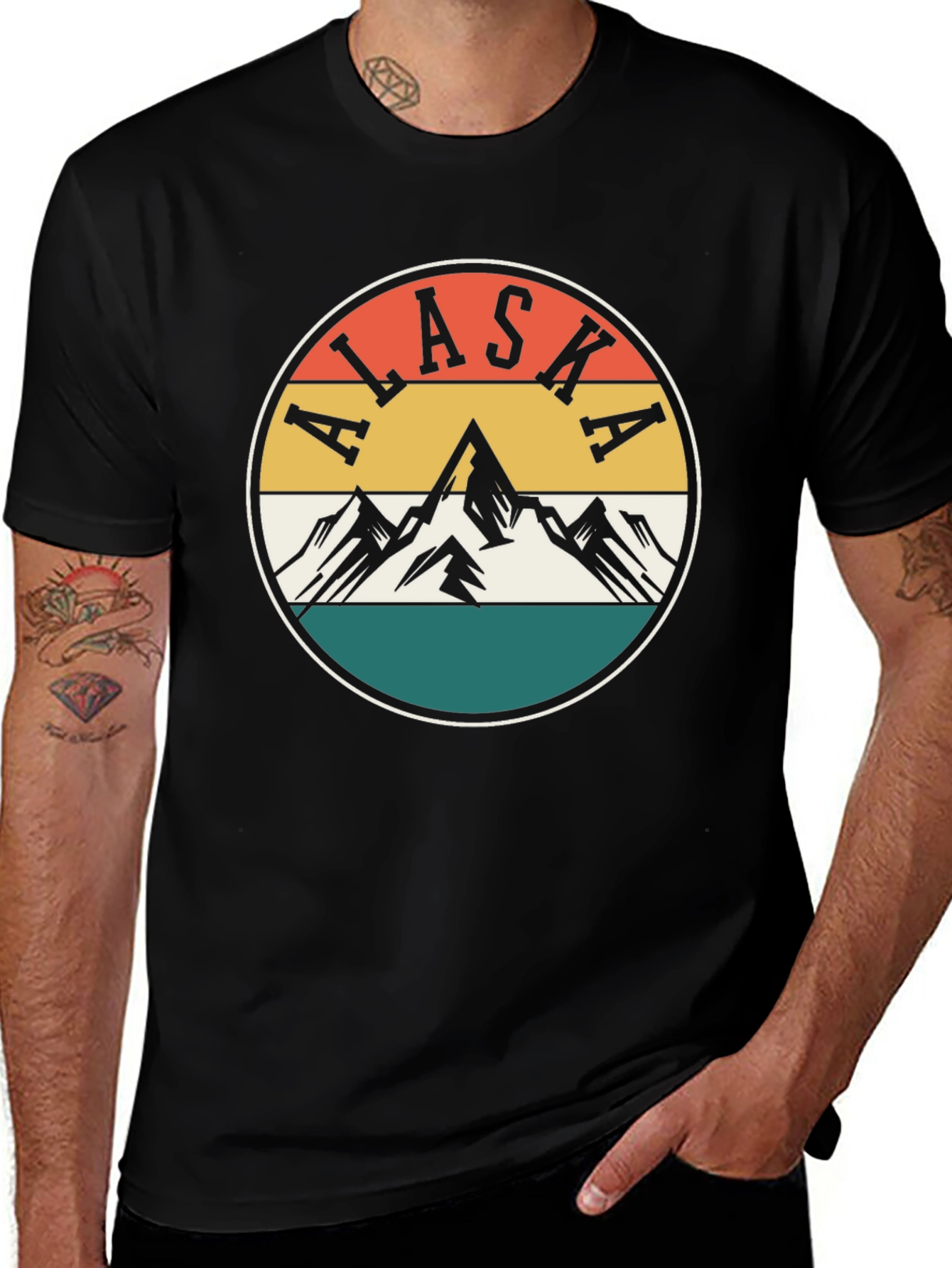 Variant 18 of Alaska Mountain Graphic Tee - Retro Style