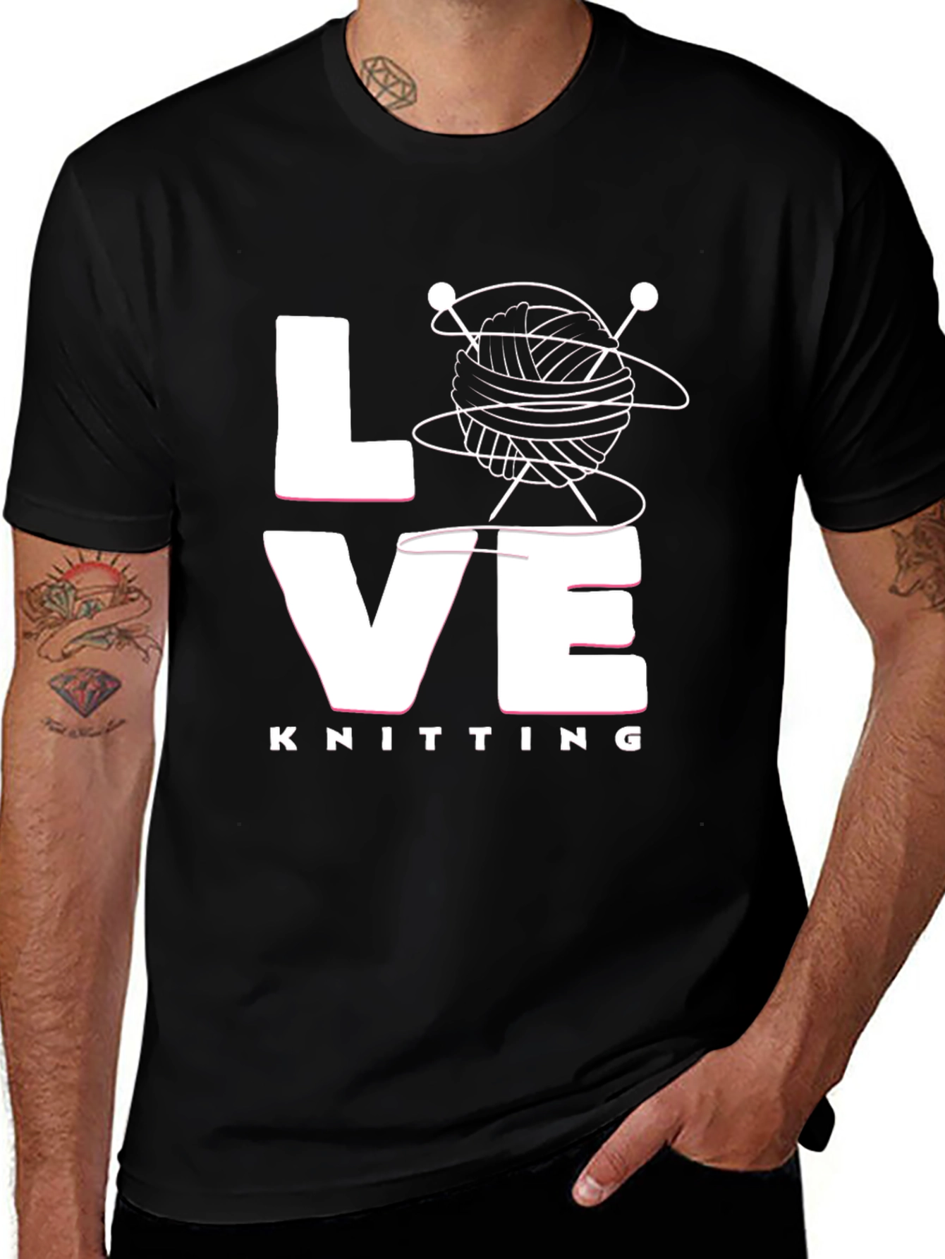 Variant 5 of Love Knitting T-Shirt - Yarn & Needles Design