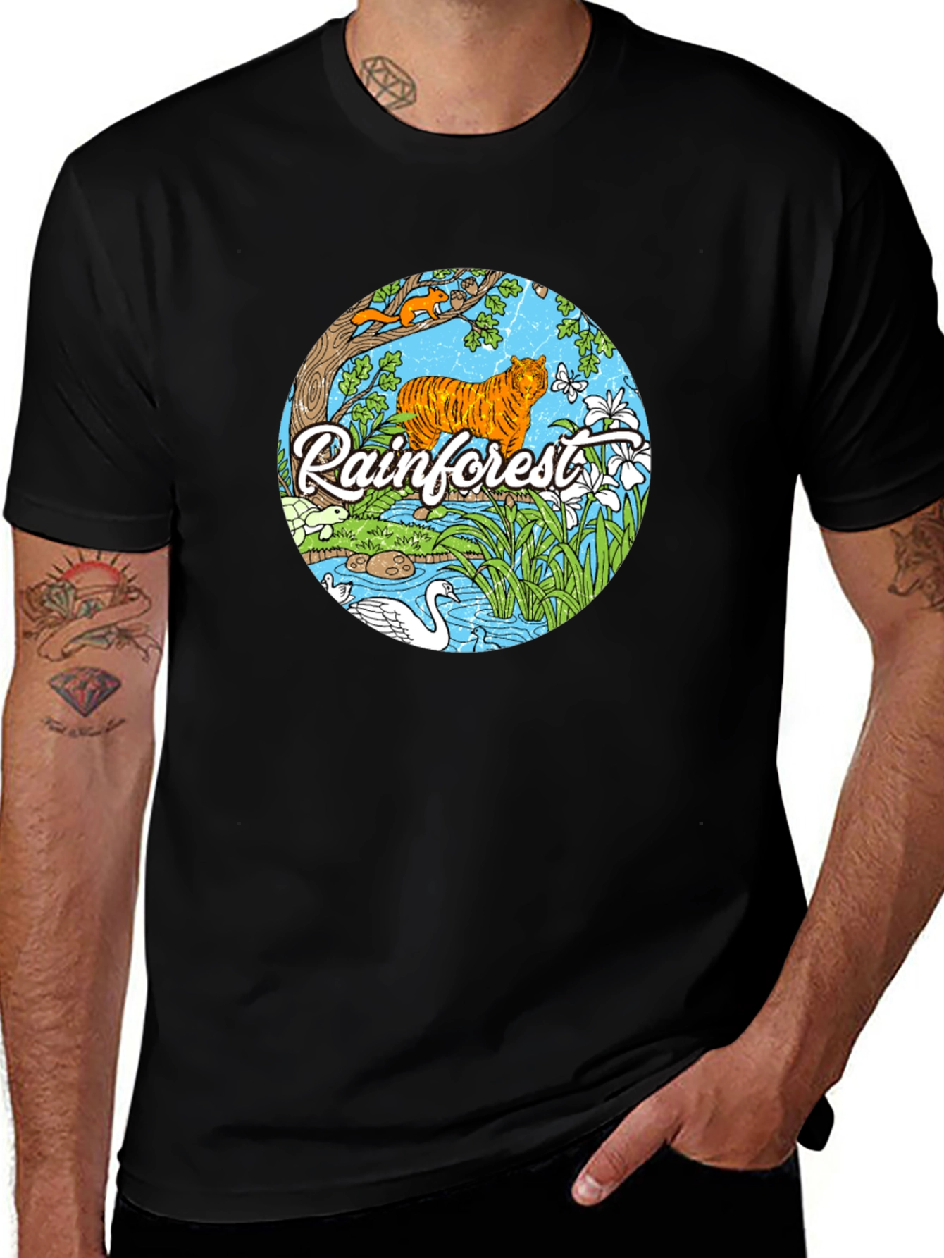 Variant 27 of Rainforest Tiger Graphic Tee - Nature Lover T-Shirt