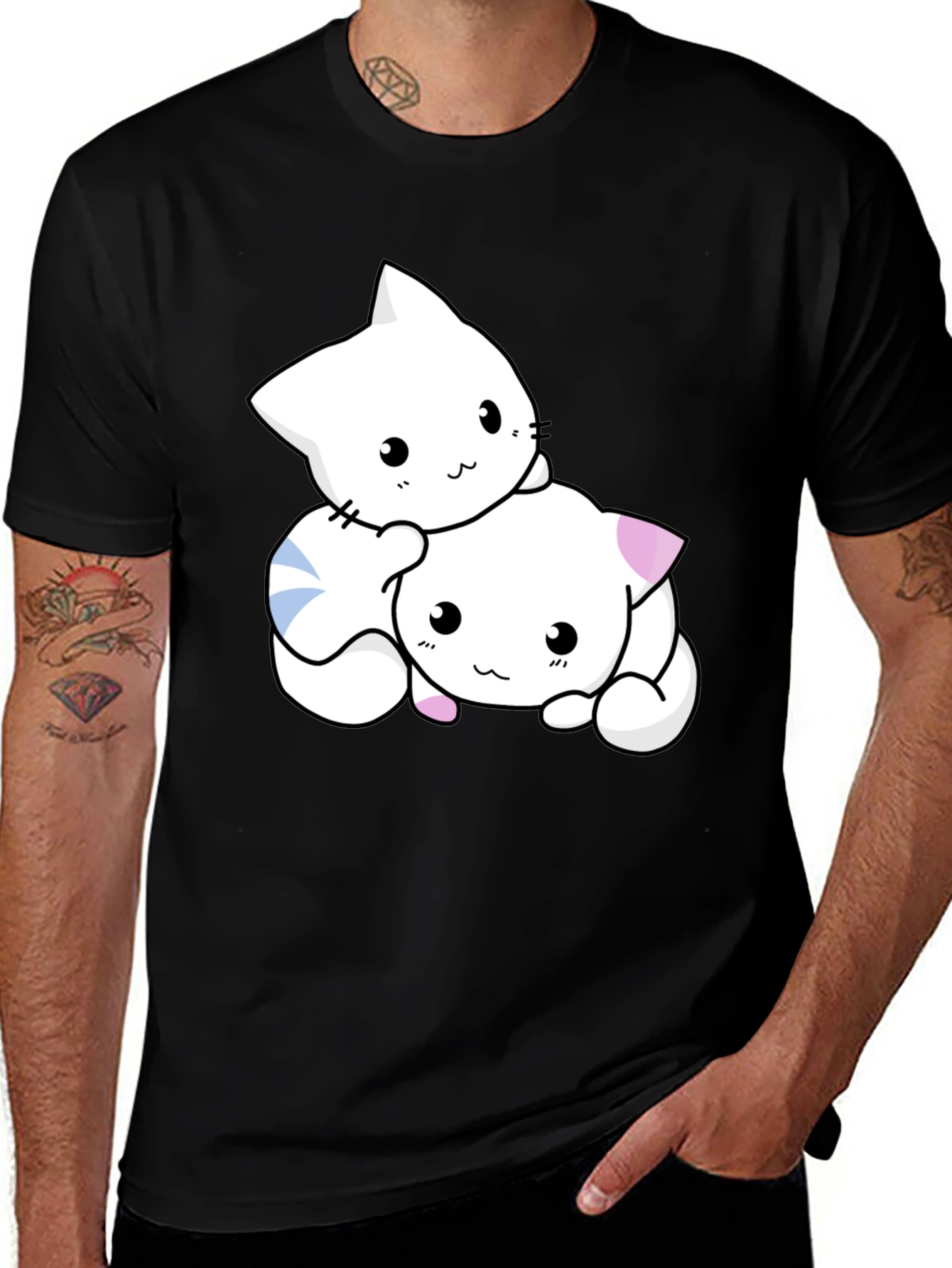 Variant 2 of Cute Cats Black T-Shirt