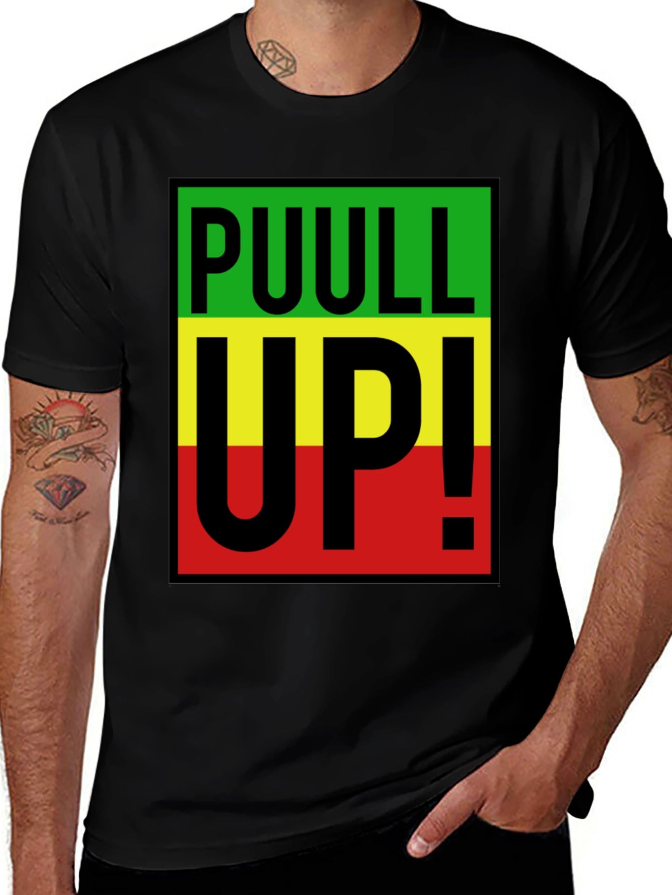 Rasta "PUULL UP!" Graphic T-Shirt