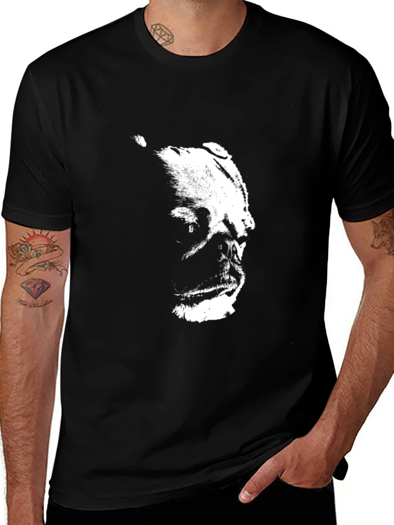 Variant 11 of Graphic Black T-Shirt - Dog Silhouette Design