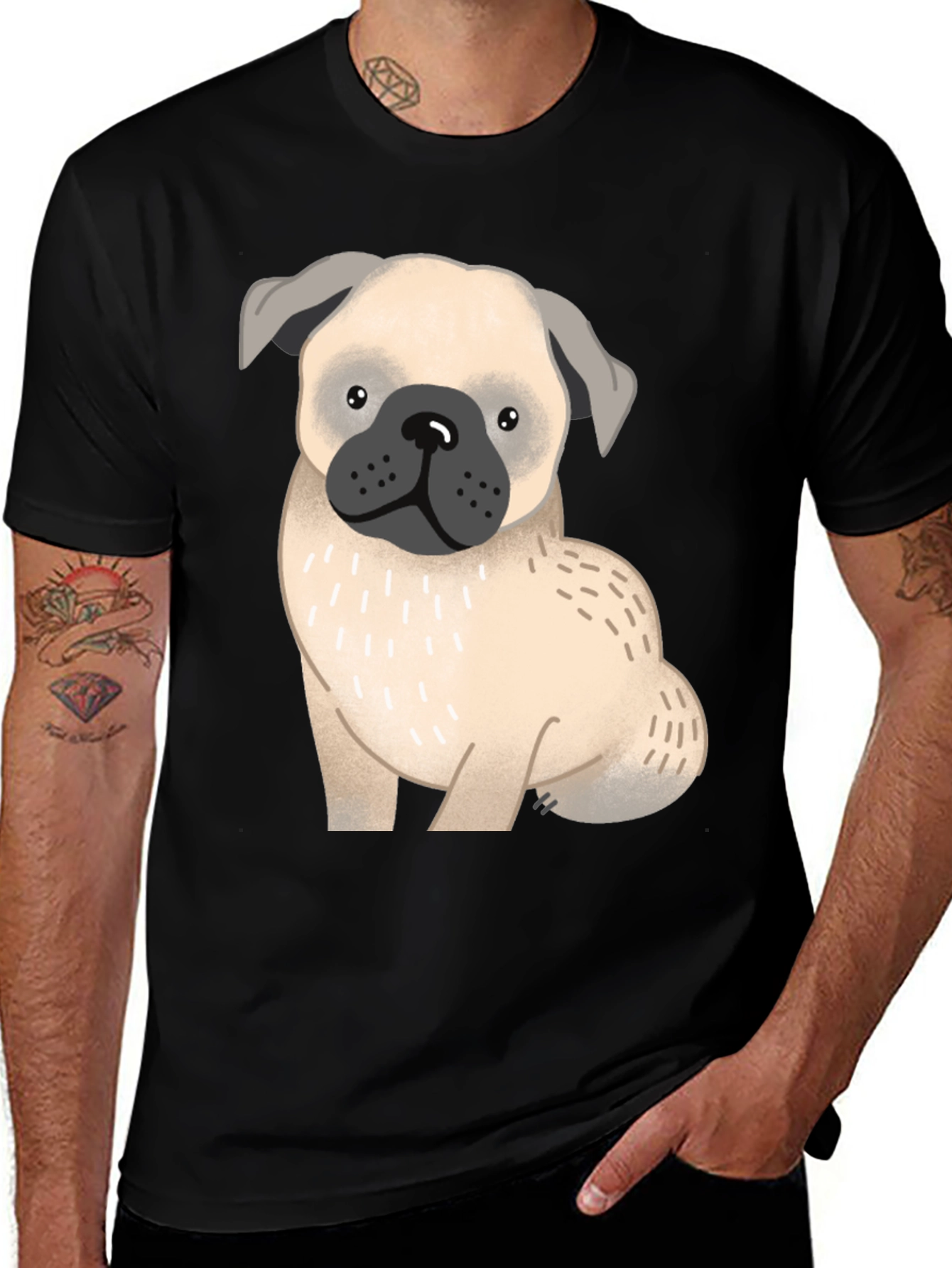Variant 24 of Pug Dog Graphic T-Shirt - Unisex Cotton Tee