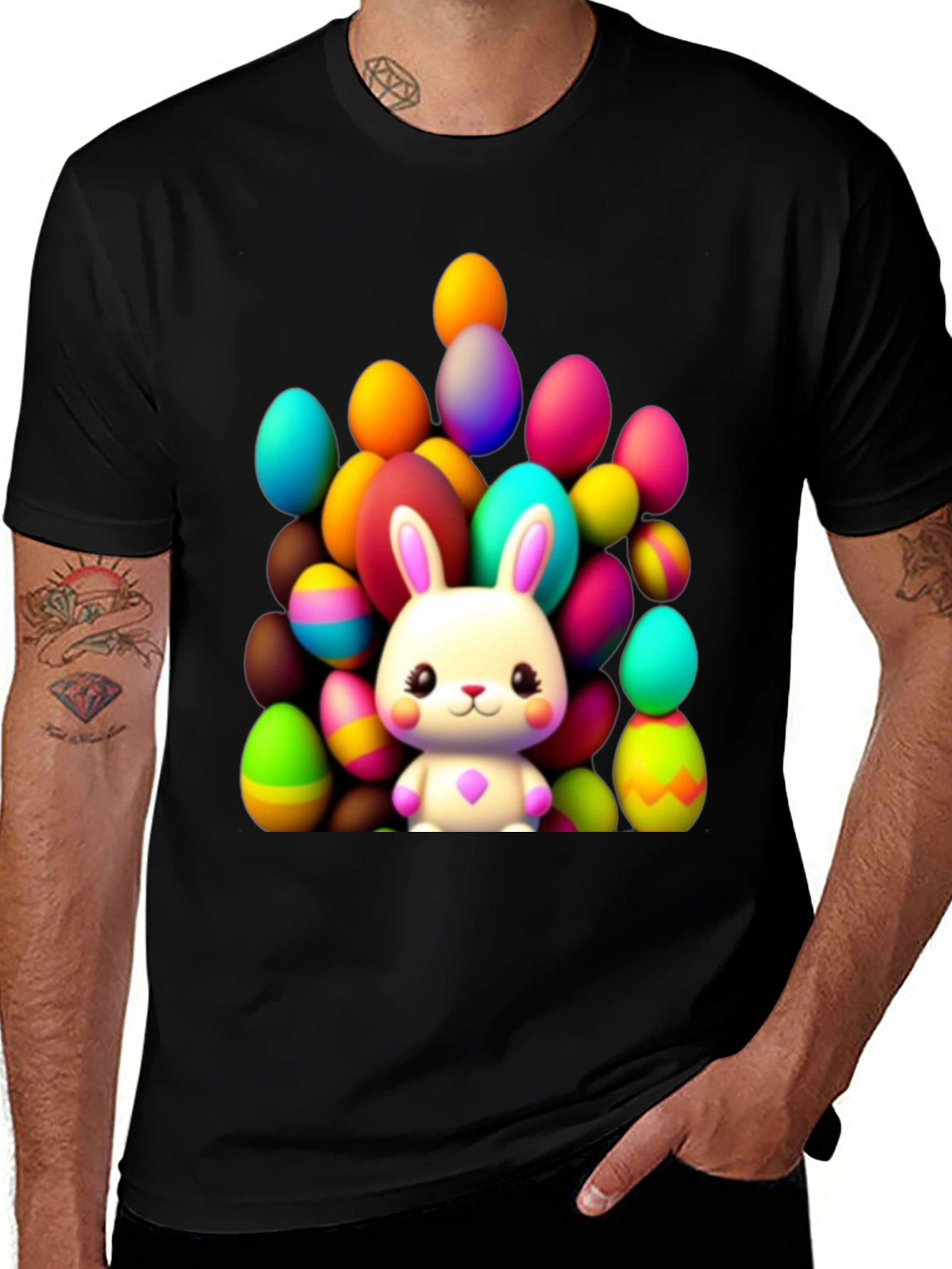 Easter Bunny & Eggs Graphic T-Shirt