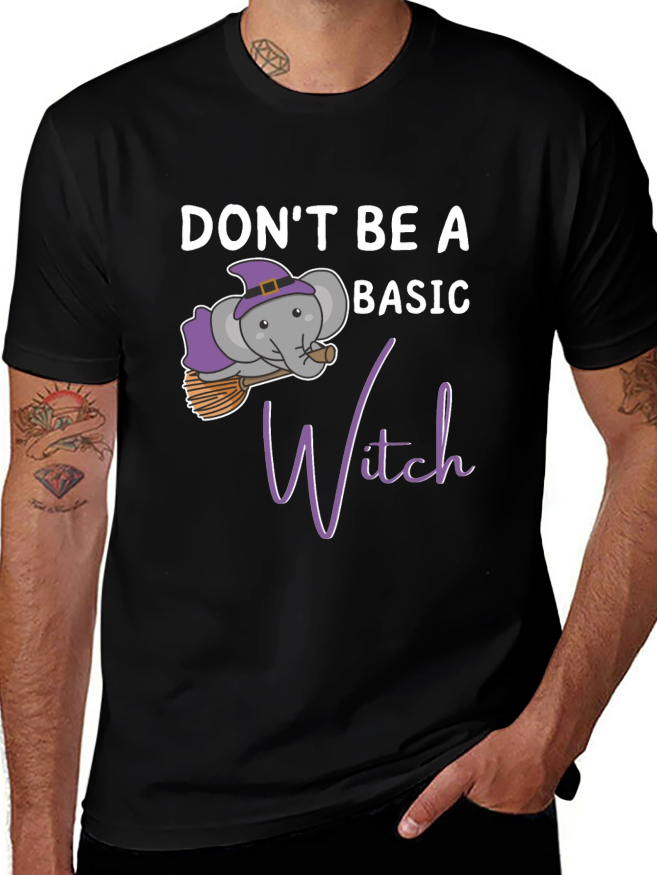 Variant 15 of Don't Be A Basic Witch Elephant Halloween T-Shirt