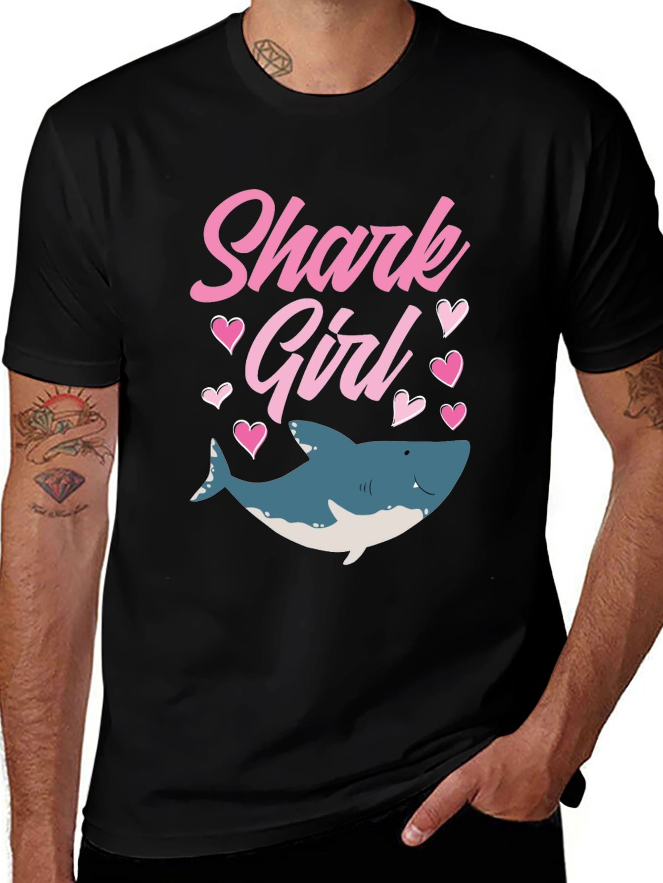 Variant 18 of Shark Girl Graphic Tee - Cute Cartoon Shark T-Shirt