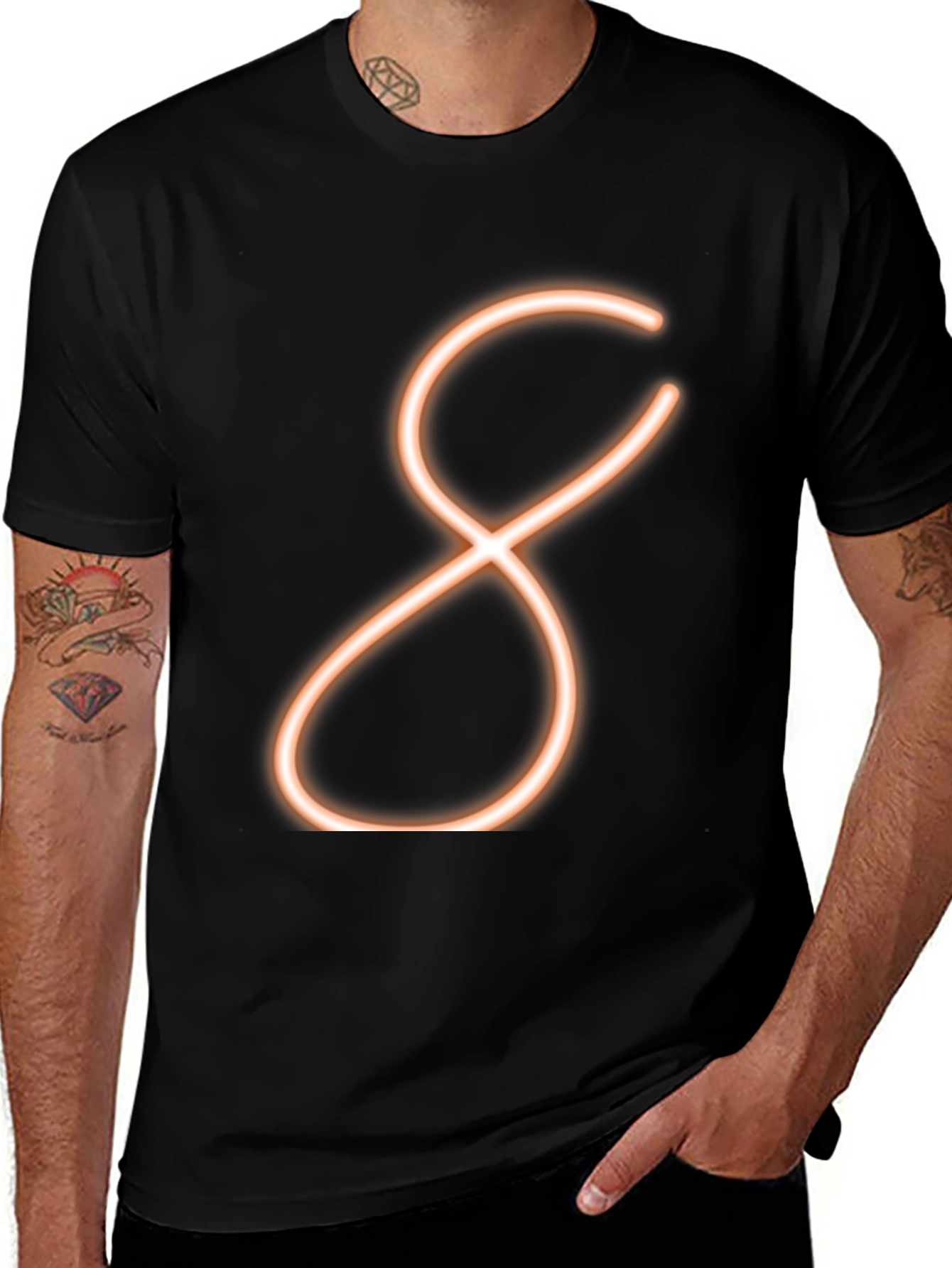 Variant 27 of Neon Infinity Symbol Black T-Shirt