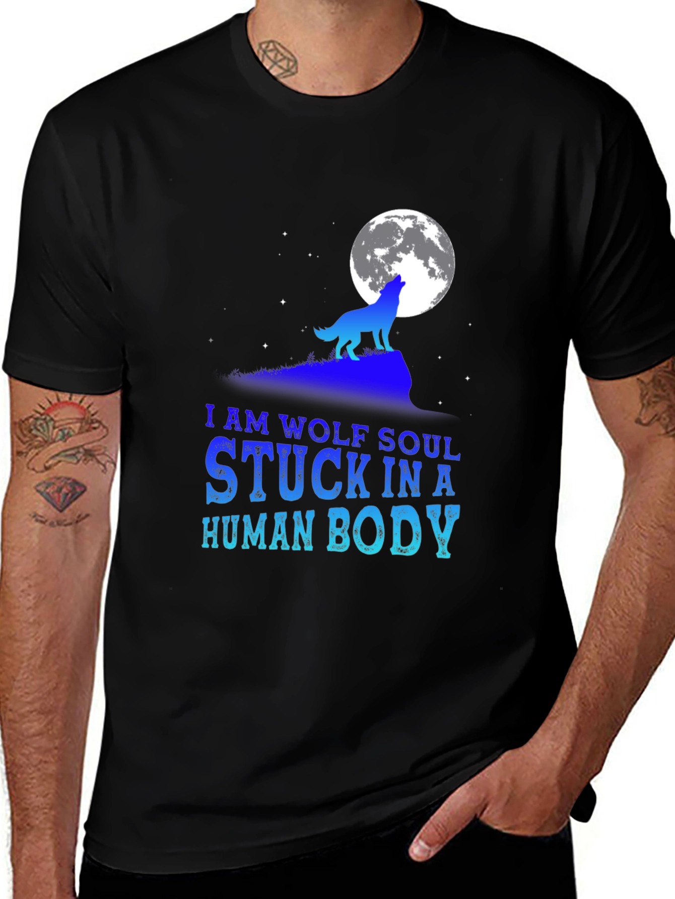 Variant 18 of Wolf Soul Human Body Graphic T-Shirt