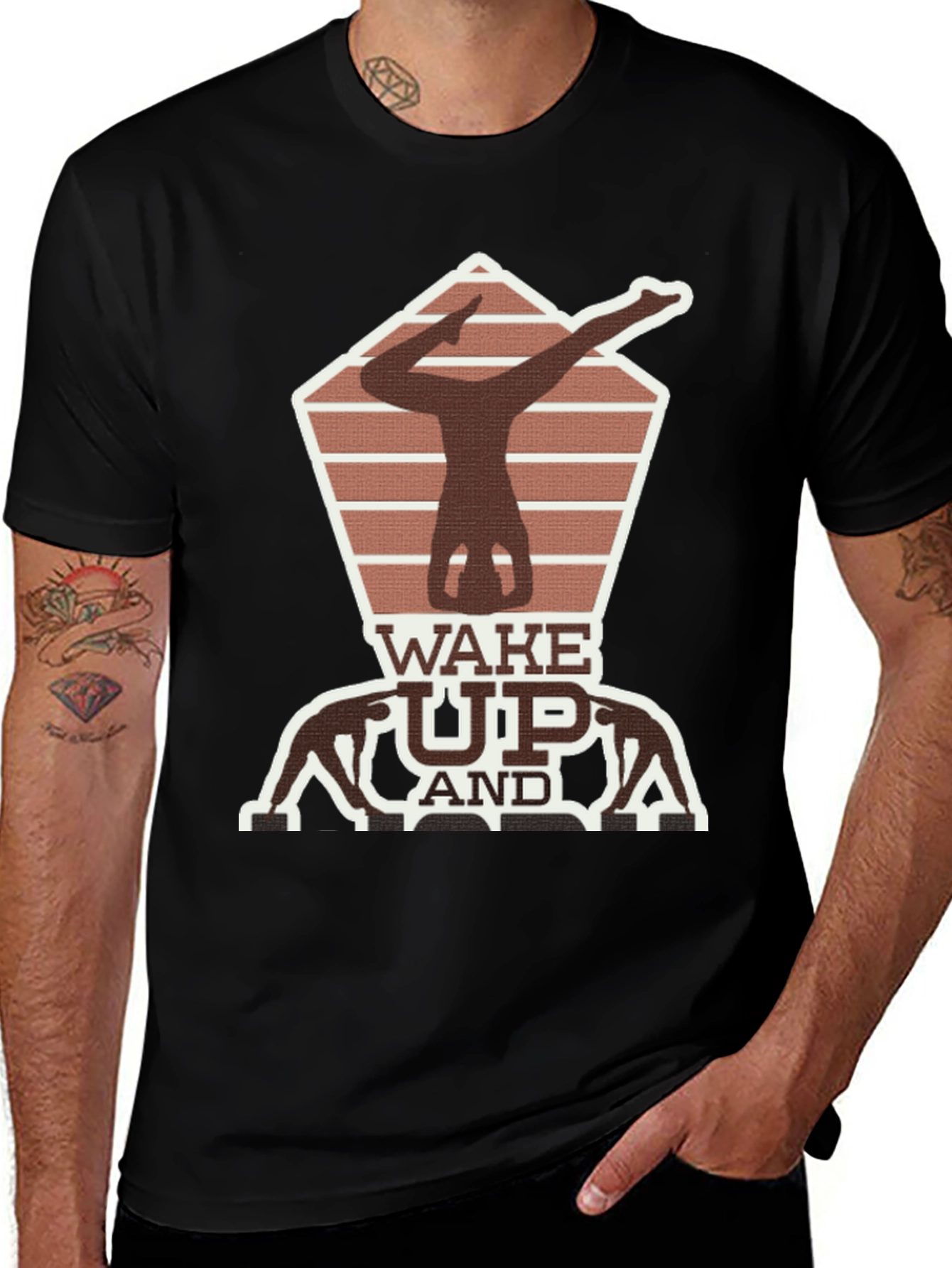 Variant 17 of Wake Up Yoga Pose Graphic Tee