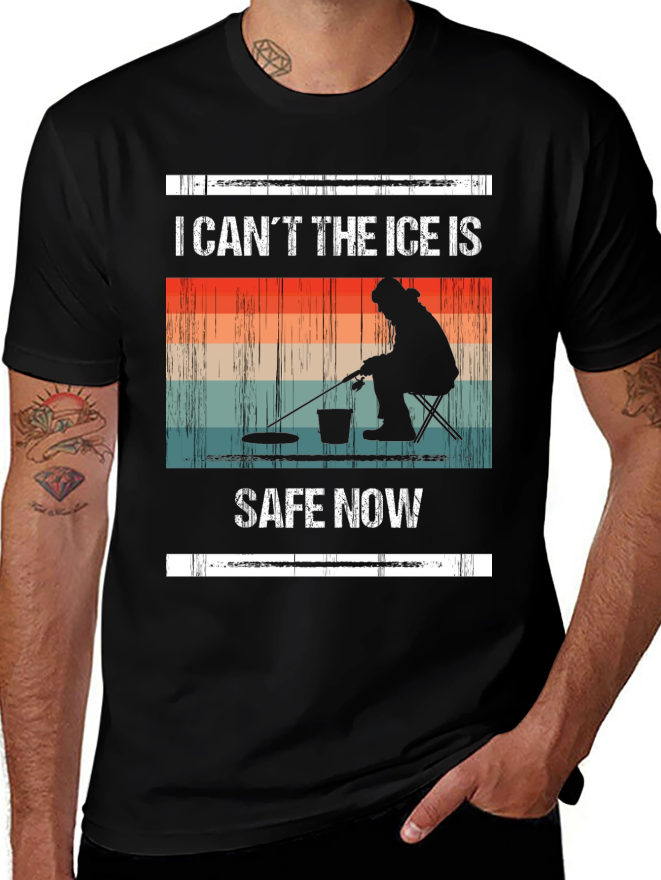 Variant 24 of Ice Fishing T-Shirt: Safe Now Tee
