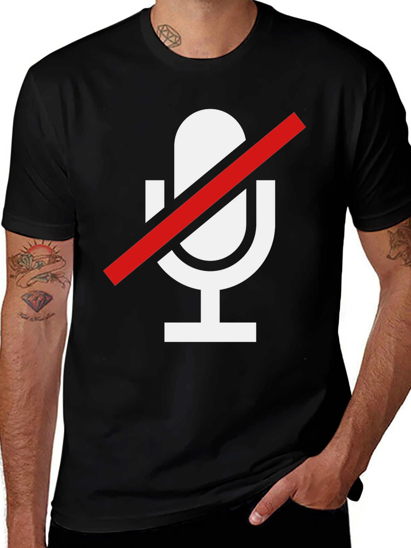 Variant 30 of Muted Mic Graphic Tee - Soft Cotton Blend