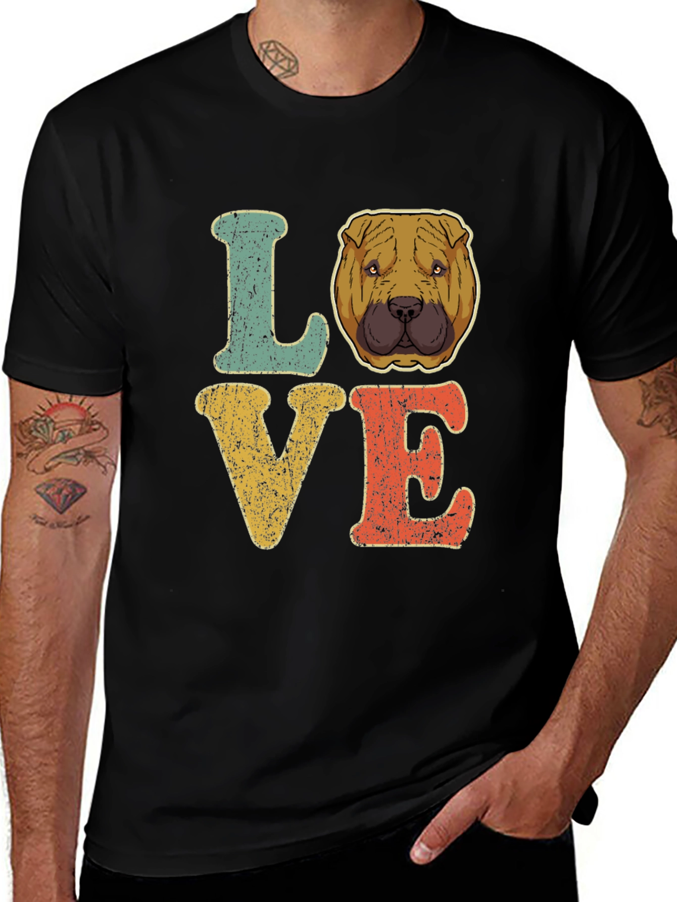 Variant 8 of Vintage Dog Love T-Shirt - Shar Pei