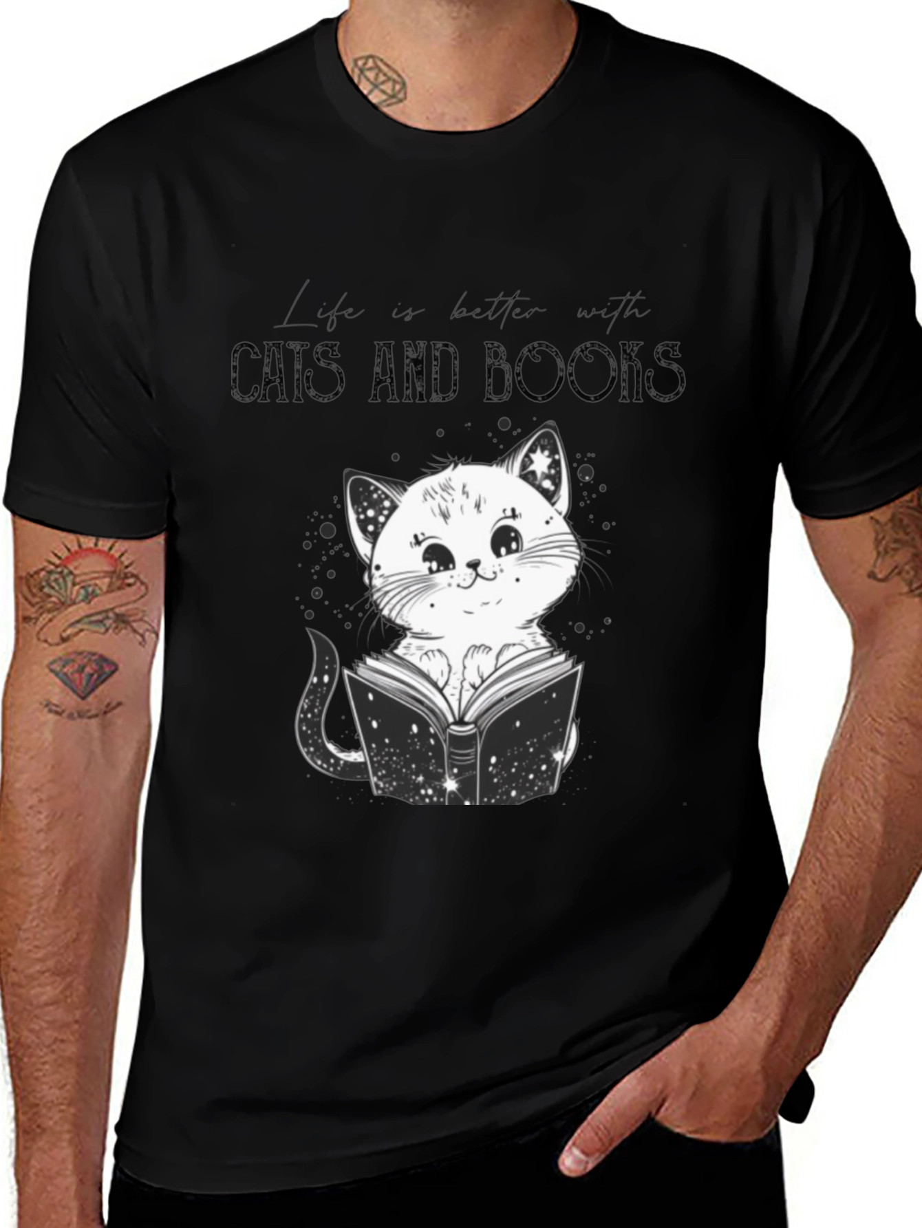 Variant 10 of Life is Better with Cats and Books T-Shirt